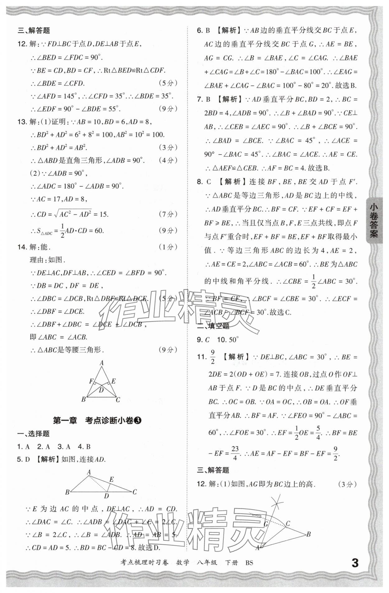 2024年王朝霞考点梳理时习卷八年级数学下册北师大版 第3页