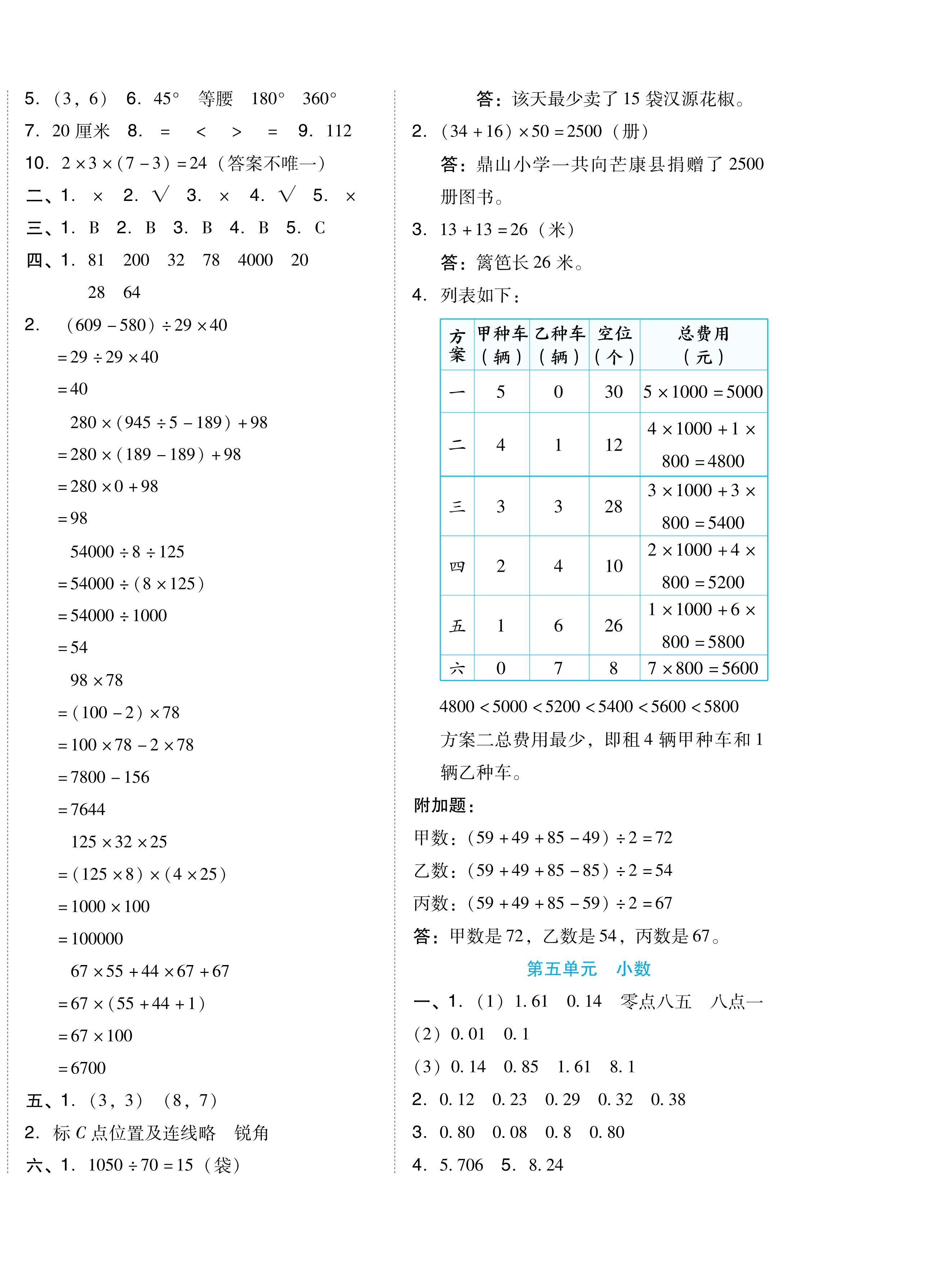 2024年好卷四年級數學下冊西師大版 第4頁