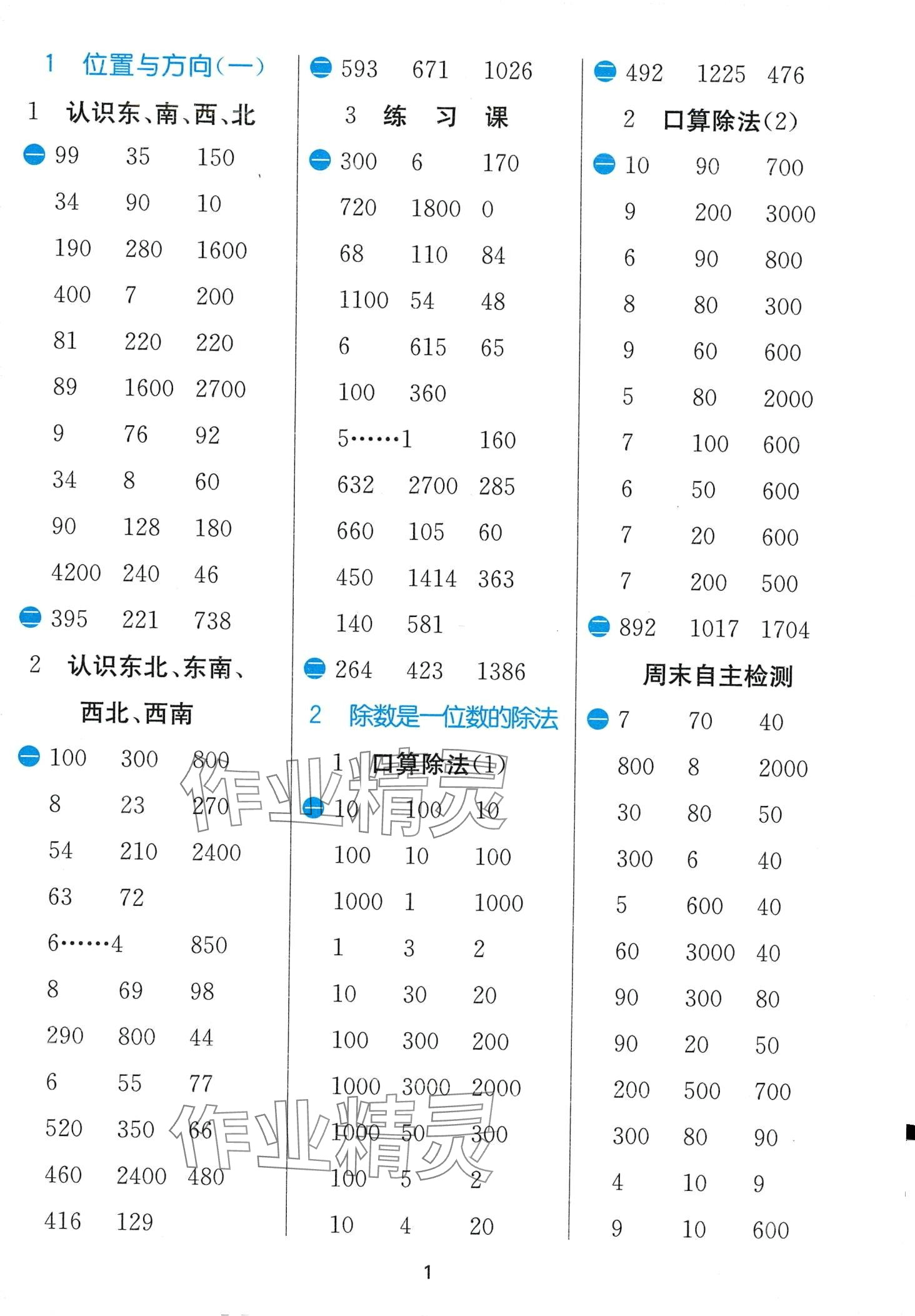 2024年計(jì)算高手三年級數(shù)學(xué)下冊人教版 第1頁