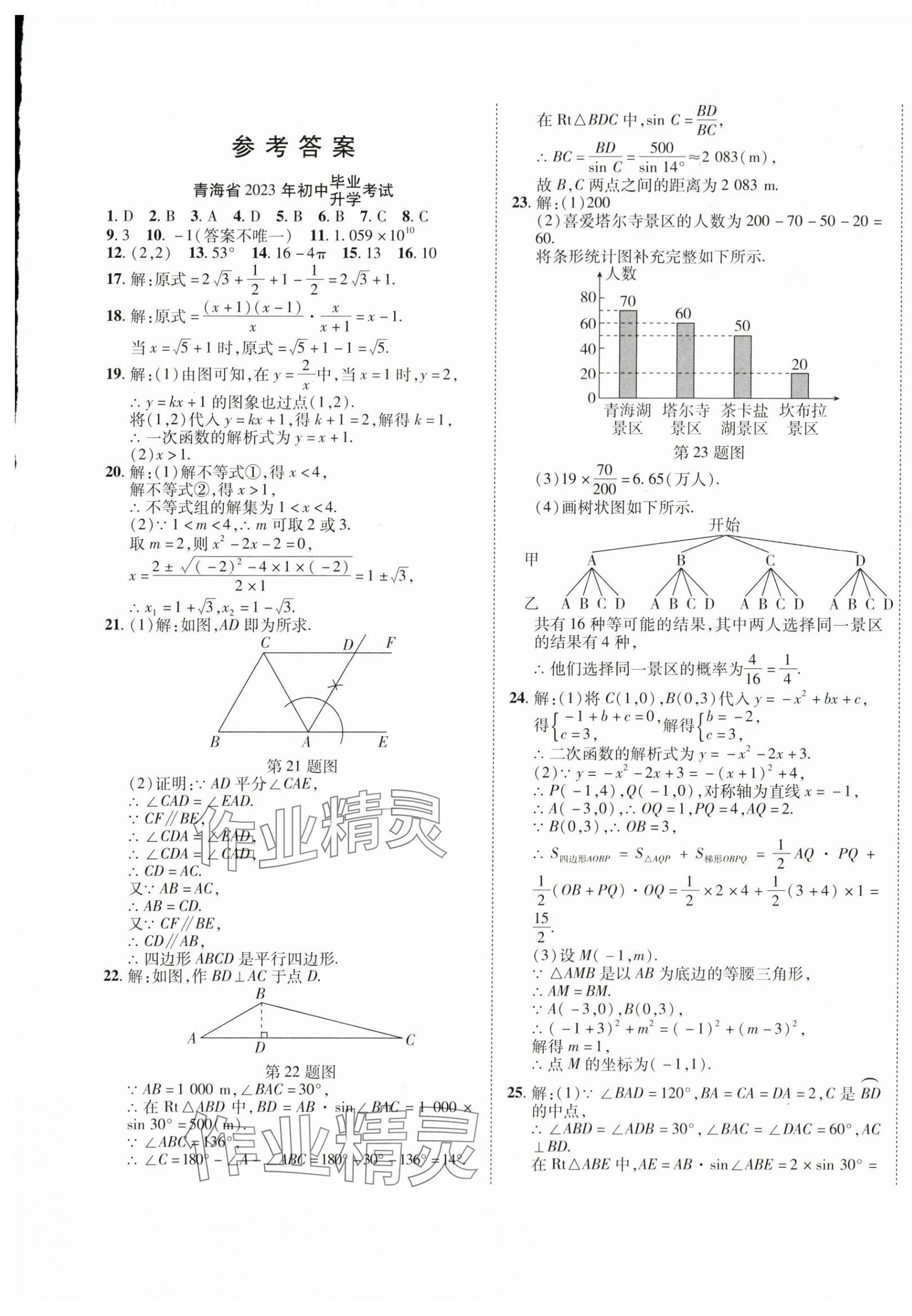 2024年学海金卷激活中考中考试题汇编青海中考密题数学 第1页