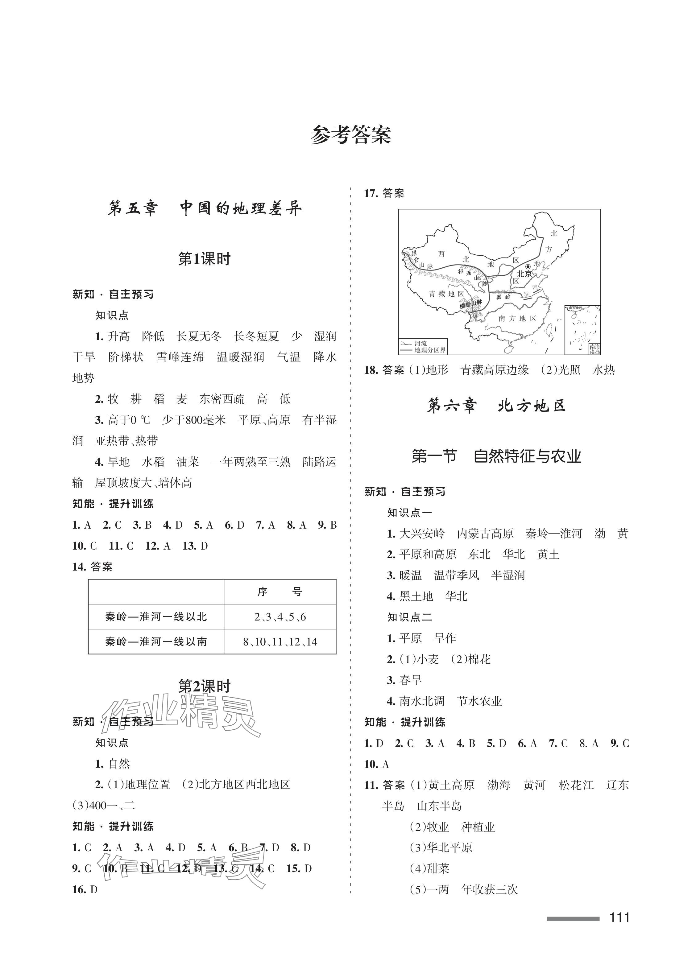 2024年配套綜合練習(xí)甘肅八年級(jí)地理下冊(cè)人教版 參考答案第1頁(yè)