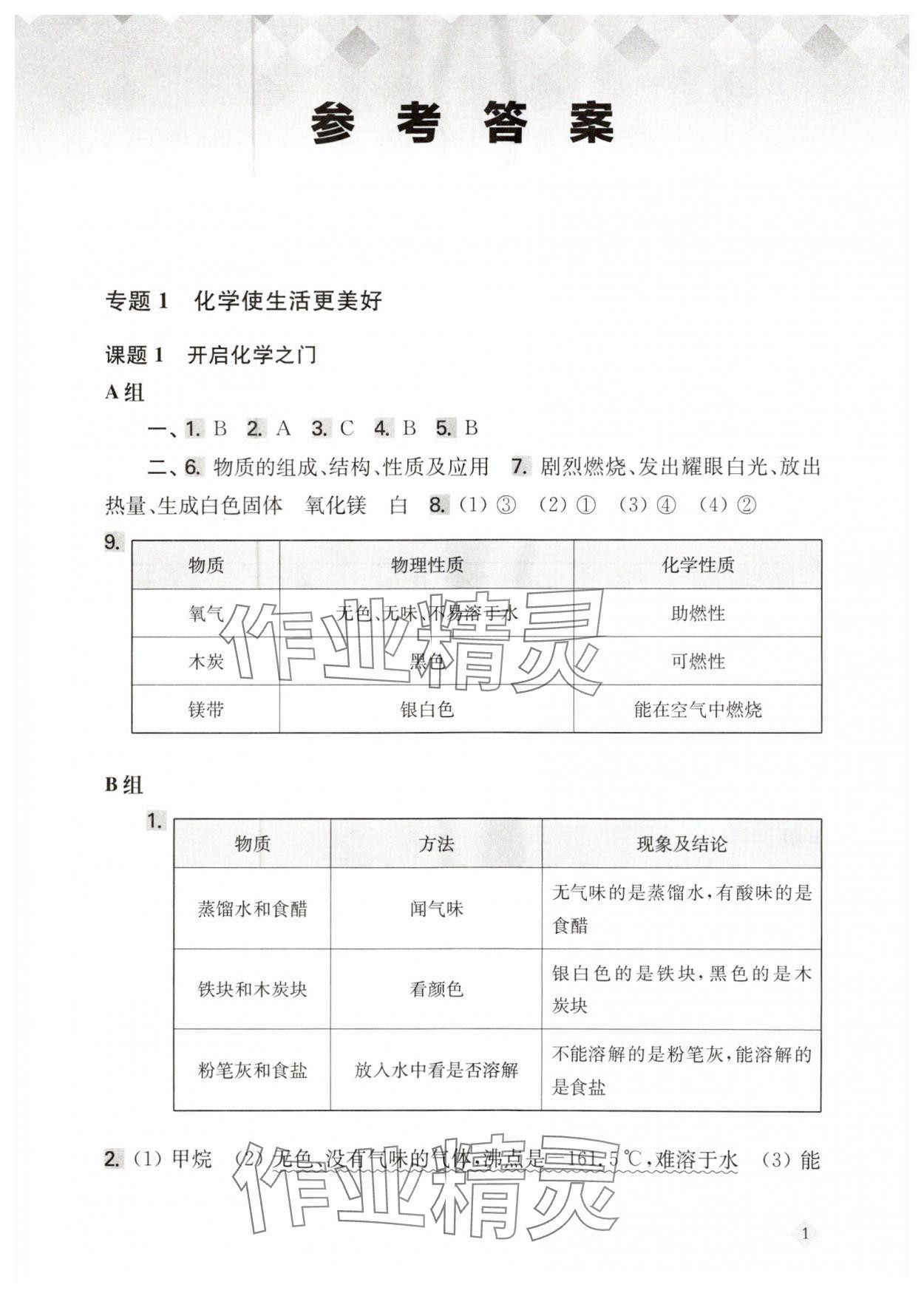 2024年新思路辅导与训练八年级化学上册沪教版五四制 第1页