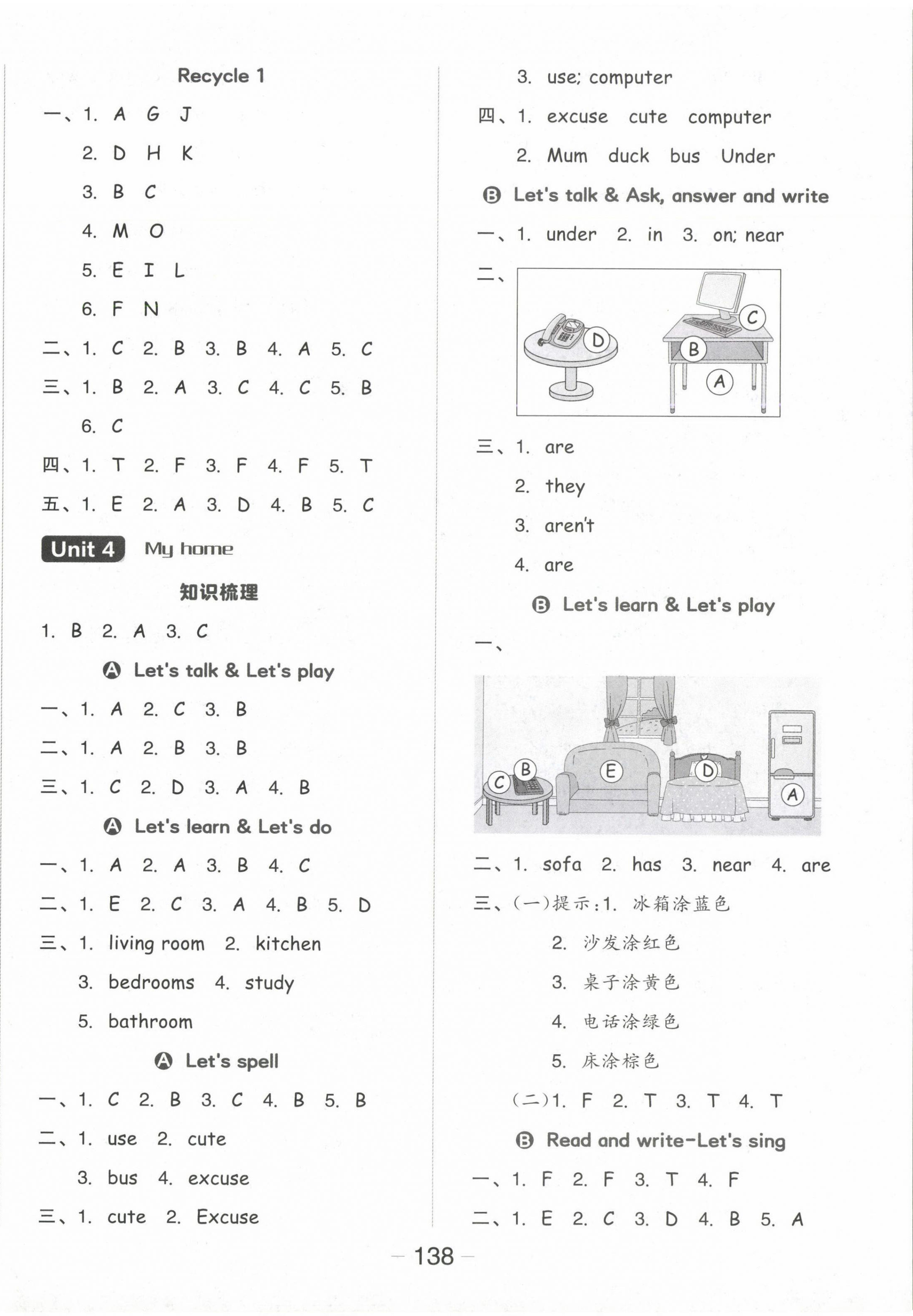 2024年全品學(xué)練考四年級(jí)英語(yǔ)上冊(cè)人教版 參考答案第6頁(yè)