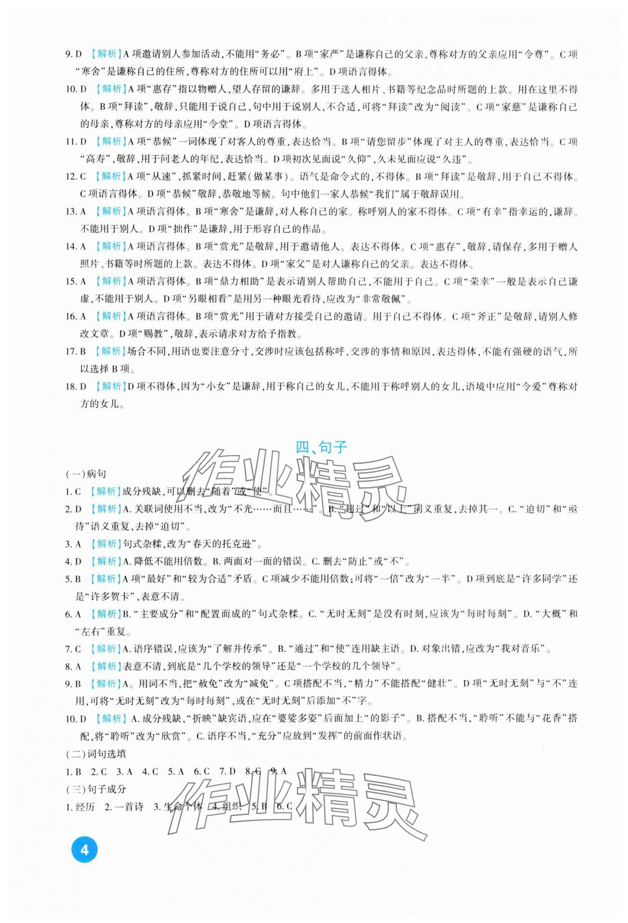 2024年中考总复习新疆文化出版社语文 第4页