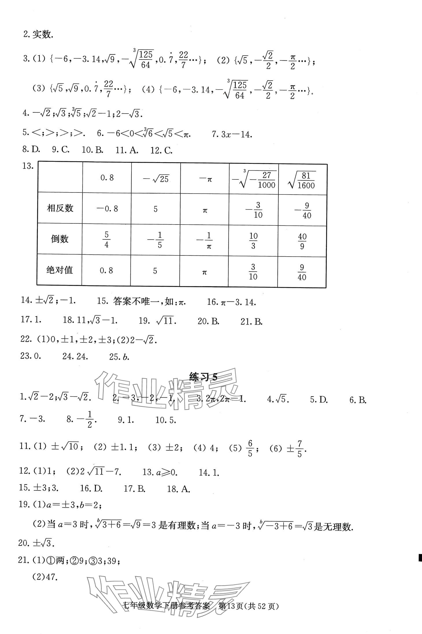 2024年学习探究诊断七年级数学下册人教版 第13页