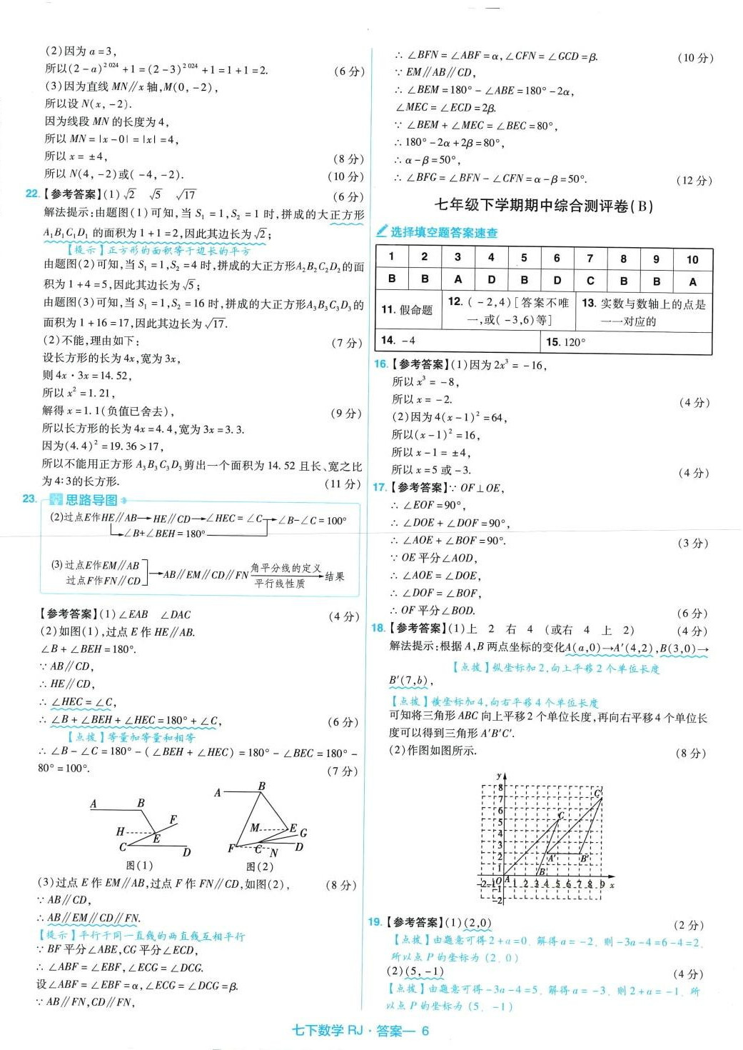 2024年金考卷活頁題選七年級數(shù)學(xué)下冊人教版 第6頁