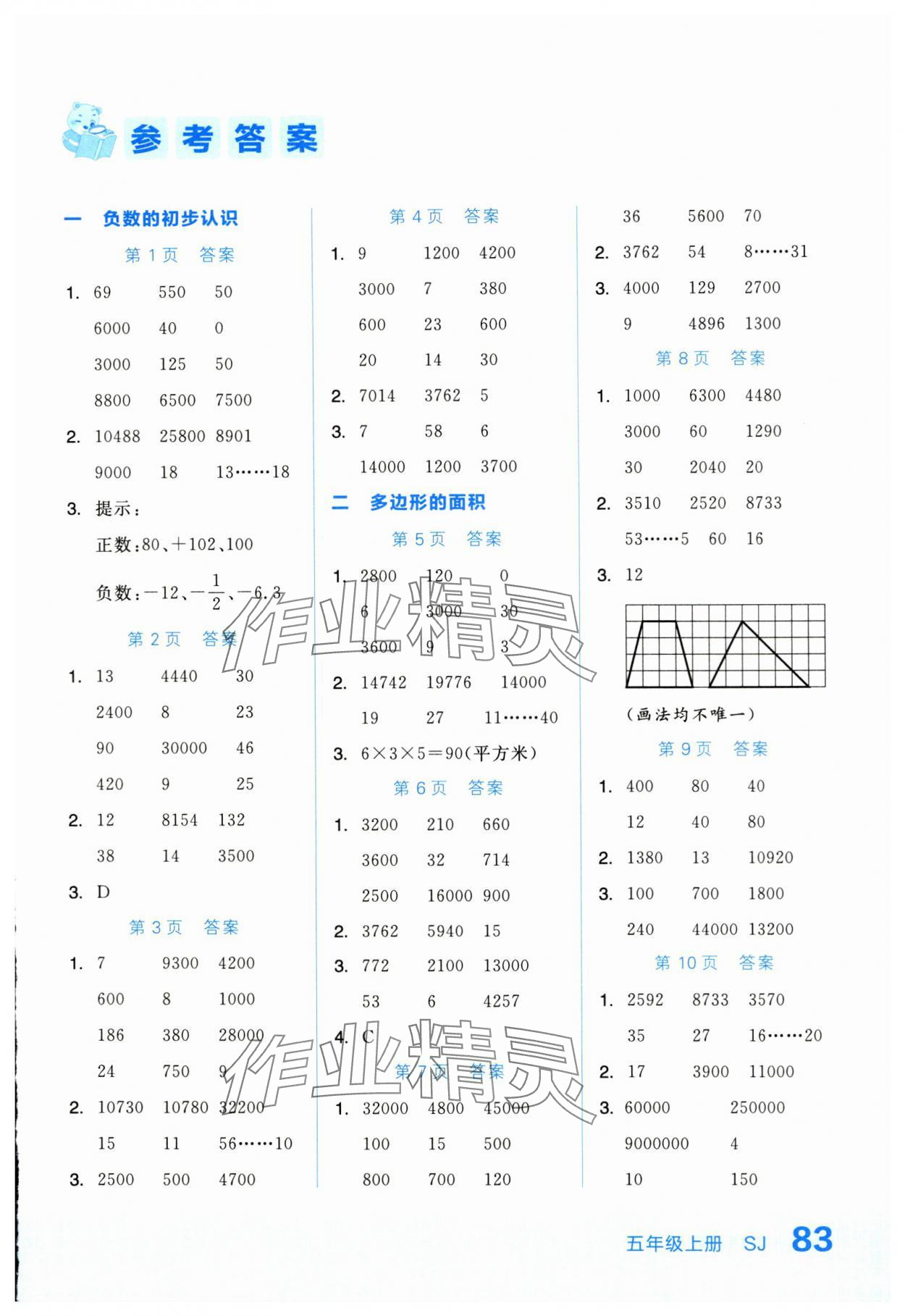 2024年阶梯口算五年级数学上册苏教版 第1页