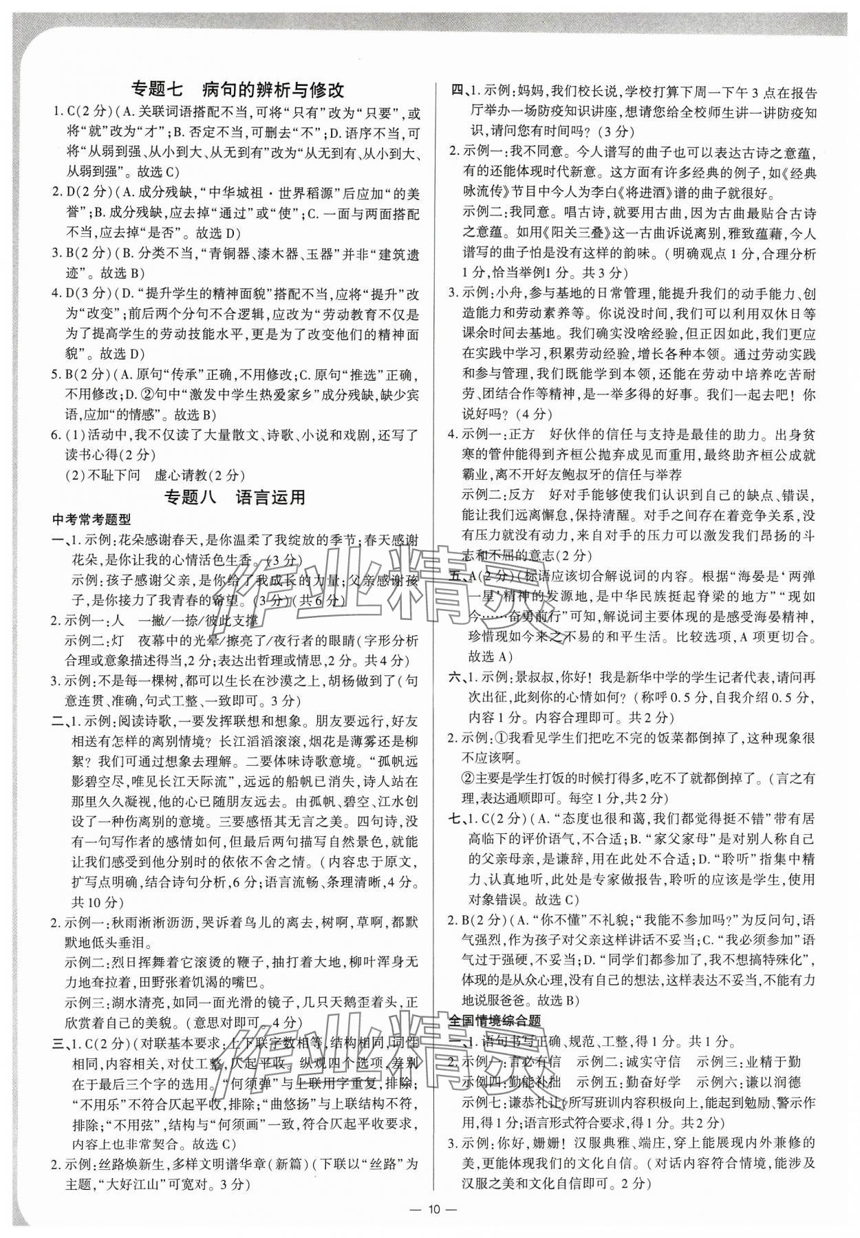 2024年鼎成中考精准提分语文河南专版 第9页