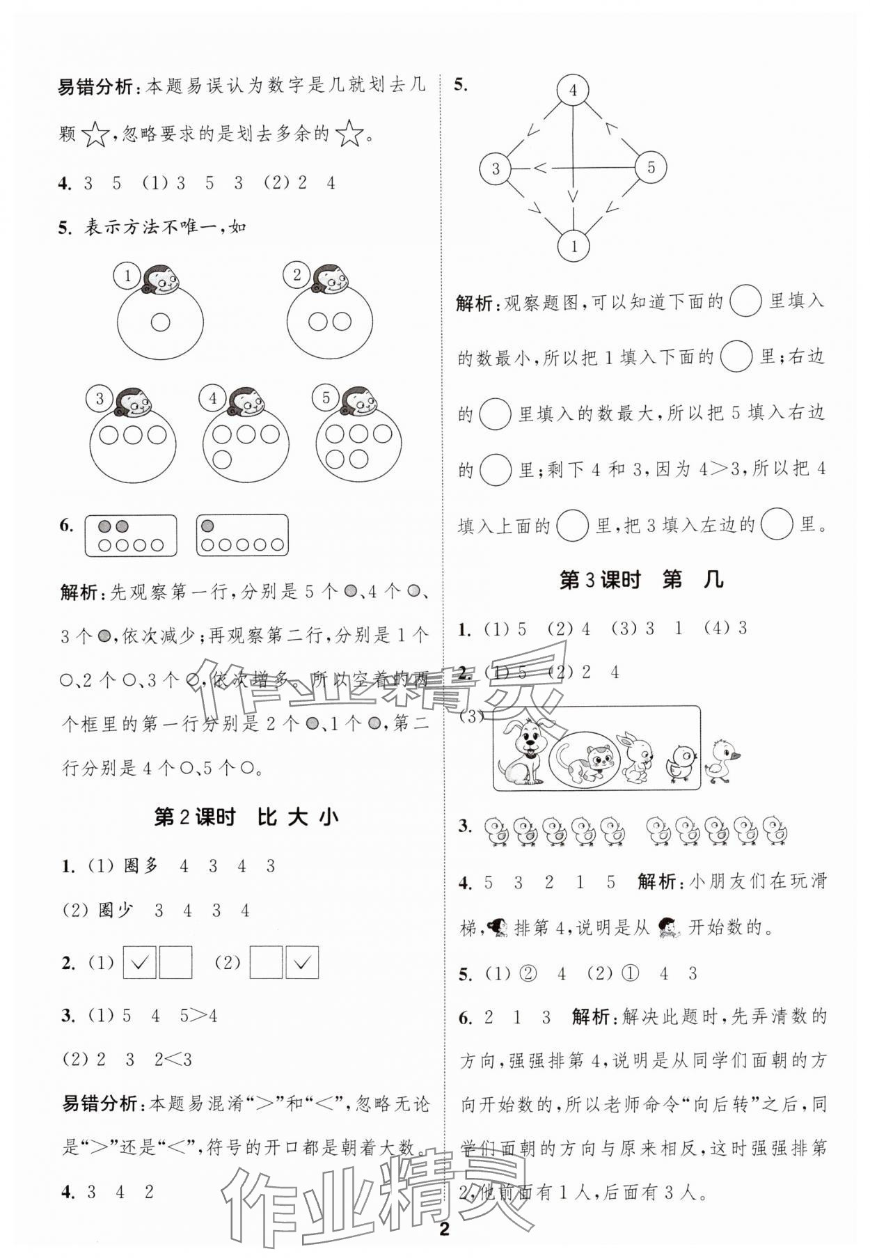 2024年通城學典課時作業(yè)本一年級數(shù)學上冊人教版 第2頁