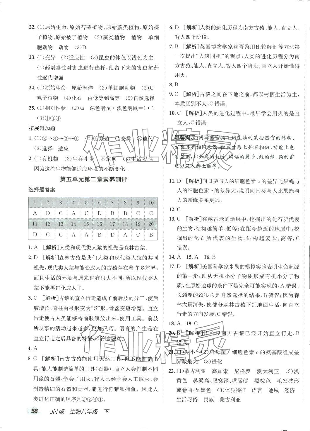 2024年海淀单元测试AB卷八年级生物下册济南版 第3页