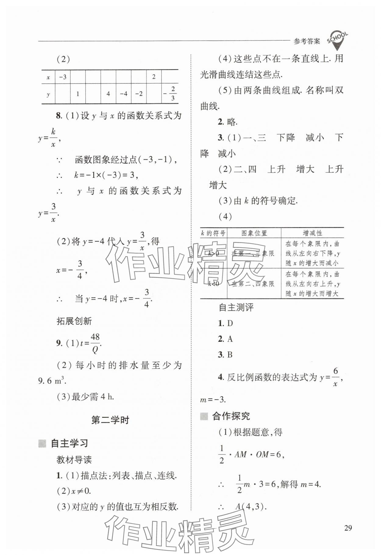 2024年新課程問題解決導(dǎo)學(xué)方案八年級數(shù)學(xué)下冊華師大版 參考答案第29頁