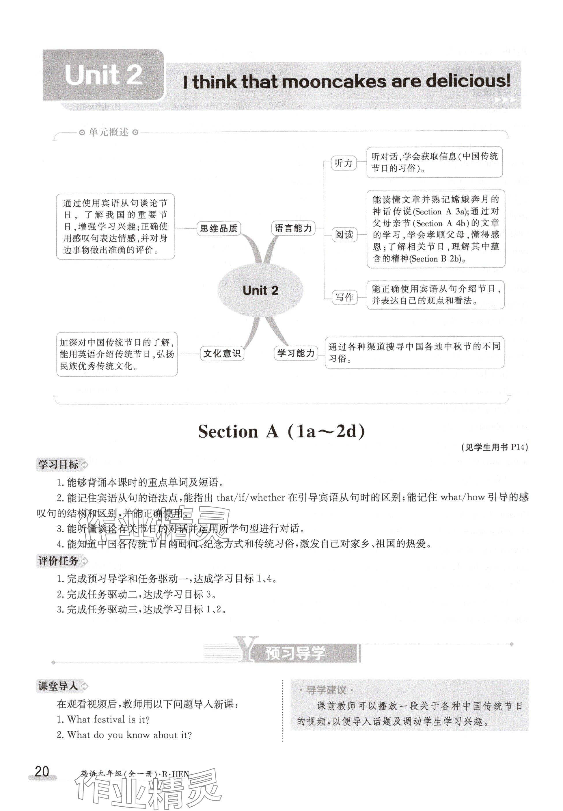 2024年金太陽導(dǎo)學(xué)案九年級英語人教版 參考答案第20頁