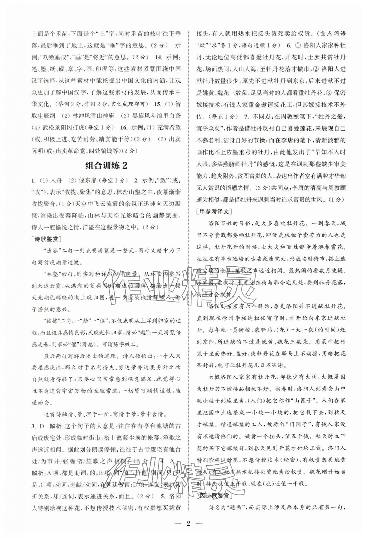 2024年通城学典初中语文阅读组合训练中考版江苏专版 第2页
