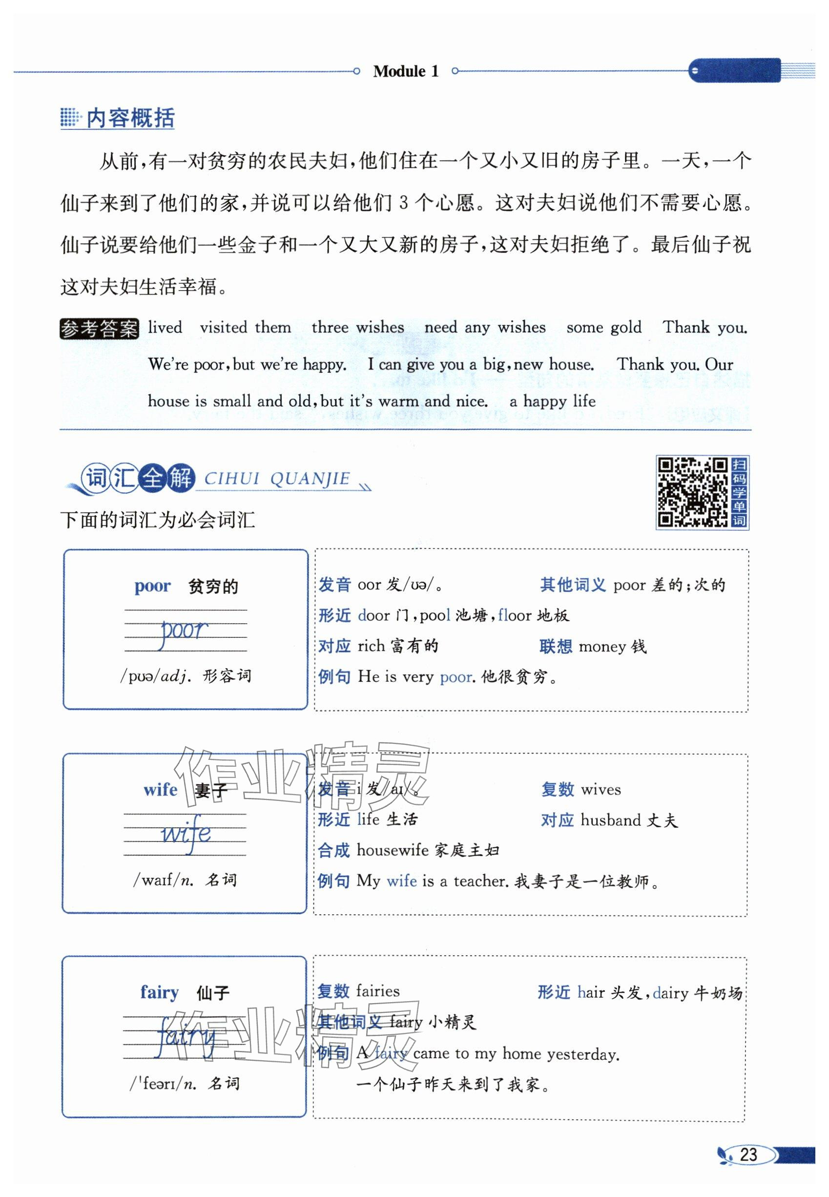 2024年教材課本六年級(jí)英語下冊(cè)滬教版 參考答案第23頁