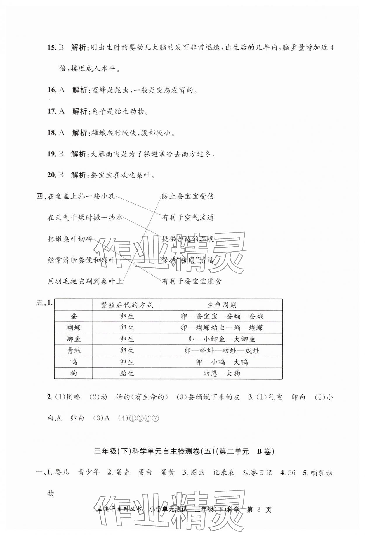 2024年孟建平单元测试三年级科学下册教科版 第8页