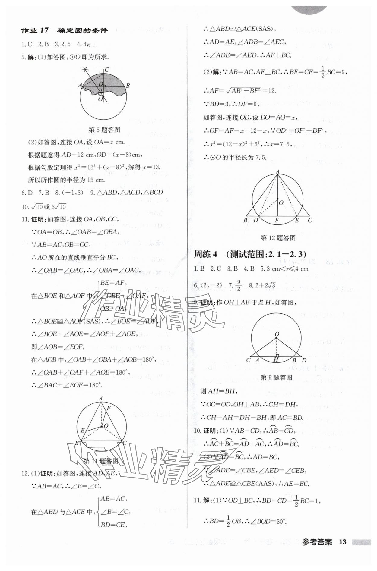 2024年啟東中學(xué)作業(yè)本九年級數(shù)學(xué)上冊蘇科版宿遷專版 第13頁