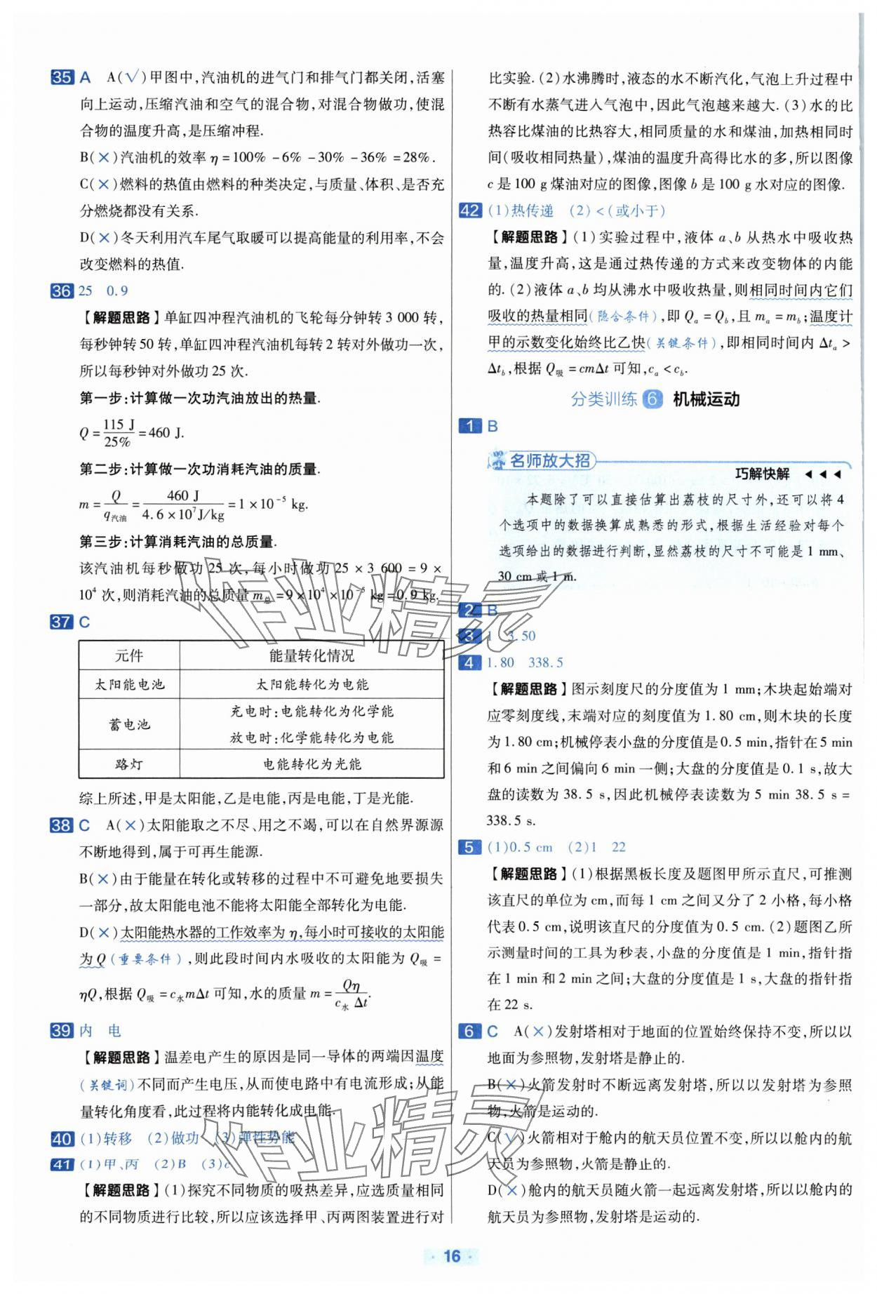 2024年金考卷中考真題分類訓(xùn)練物理 參考答案第15頁