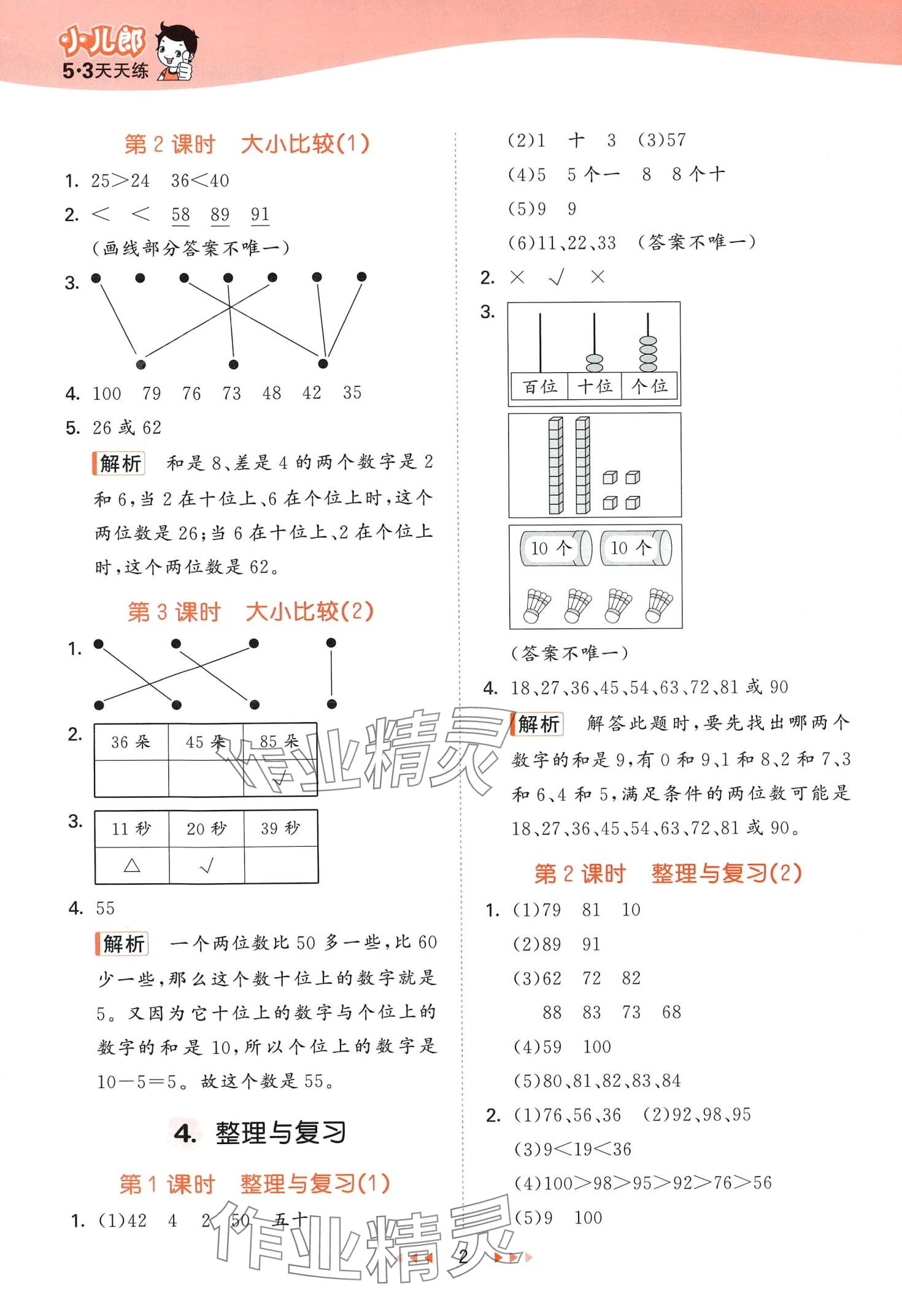 2024年53天天練一年級數(shù)學(xué)下冊西師大版 第2頁