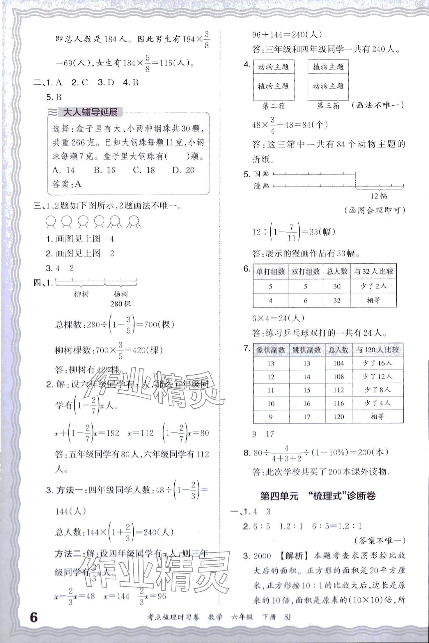 2024年王朝霞考点梳理时习卷六年级数学下册苏教版 第6页