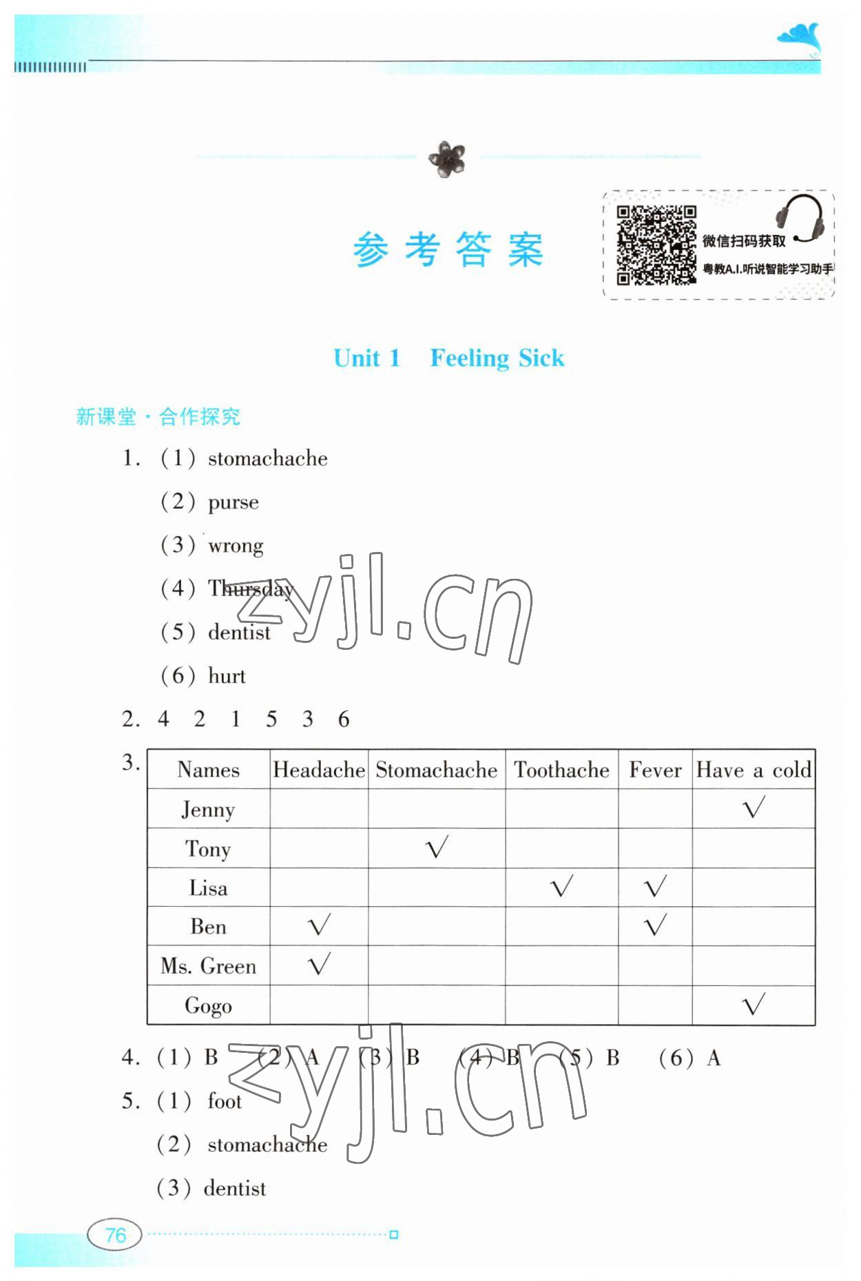 2023年南方新課堂金牌學(xué)案六年級(jí)英語(yǔ)上冊(cè)粵人版 參考答案第1頁(yè)