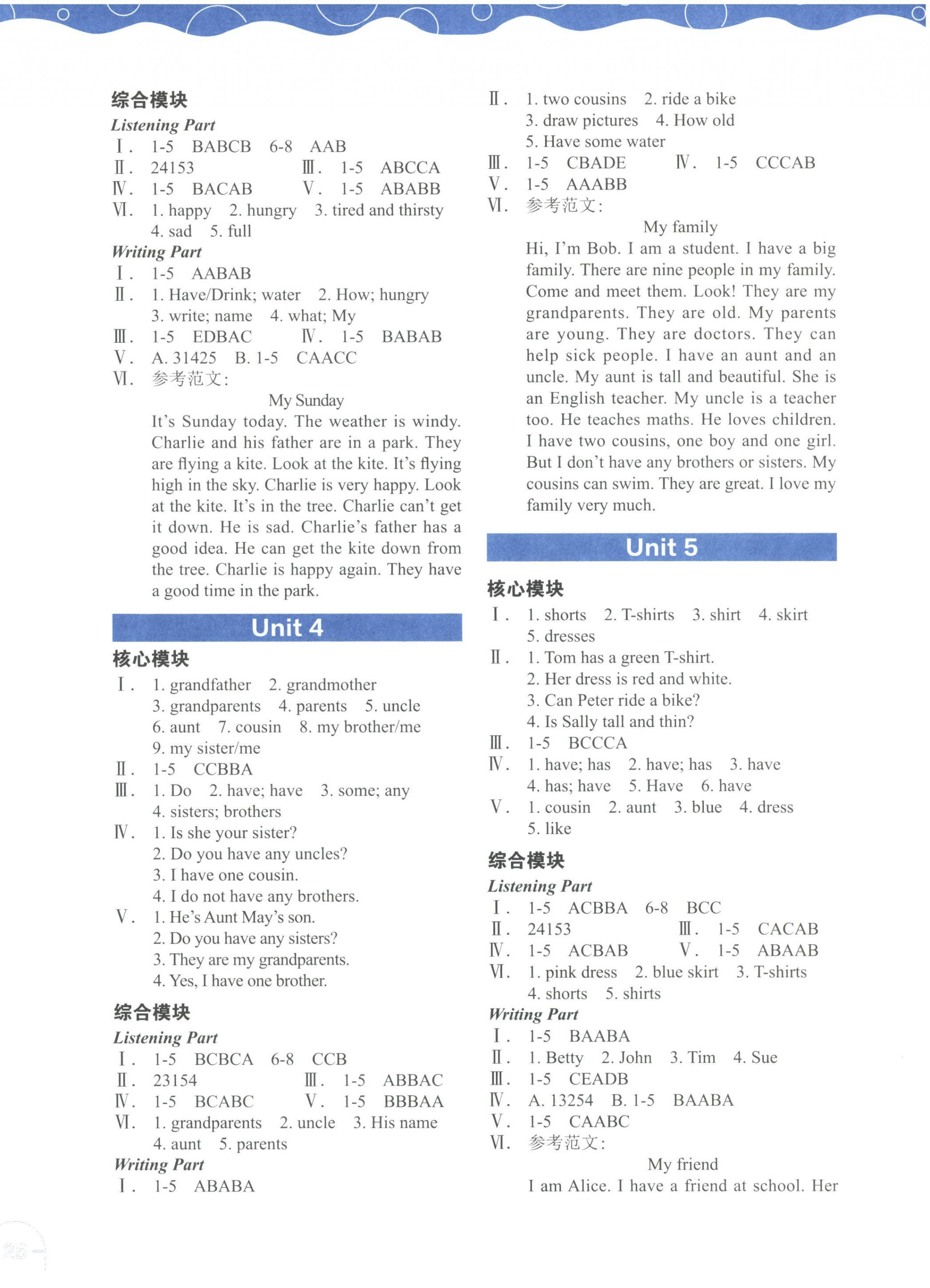 2024年深圳市小学英语课堂跟踪四年级上册沪教版 参考答案第2页