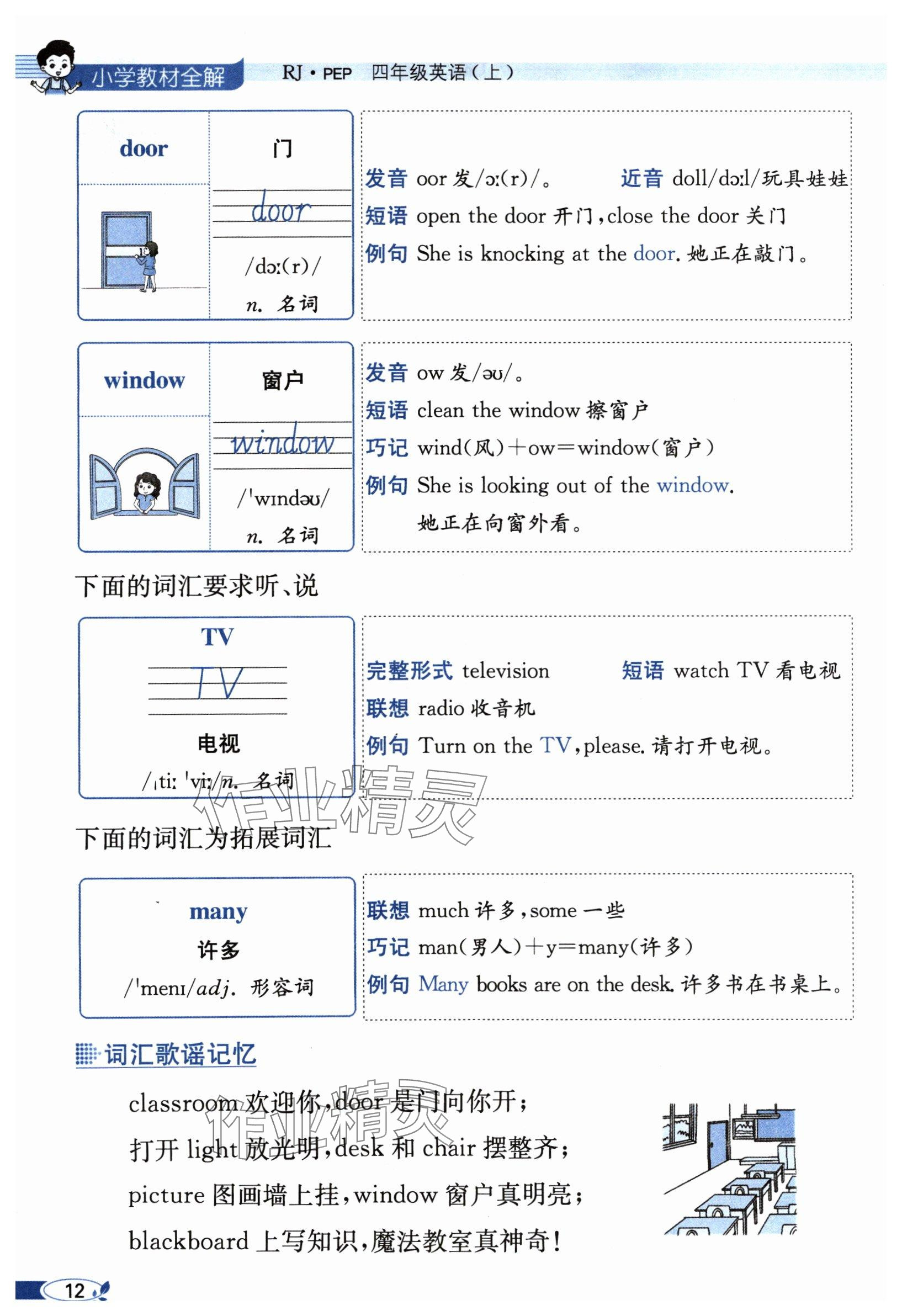 2024年教材課本四年級(jí)英語(yǔ)上冊(cè)人教版 參考答案第12頁(yè)