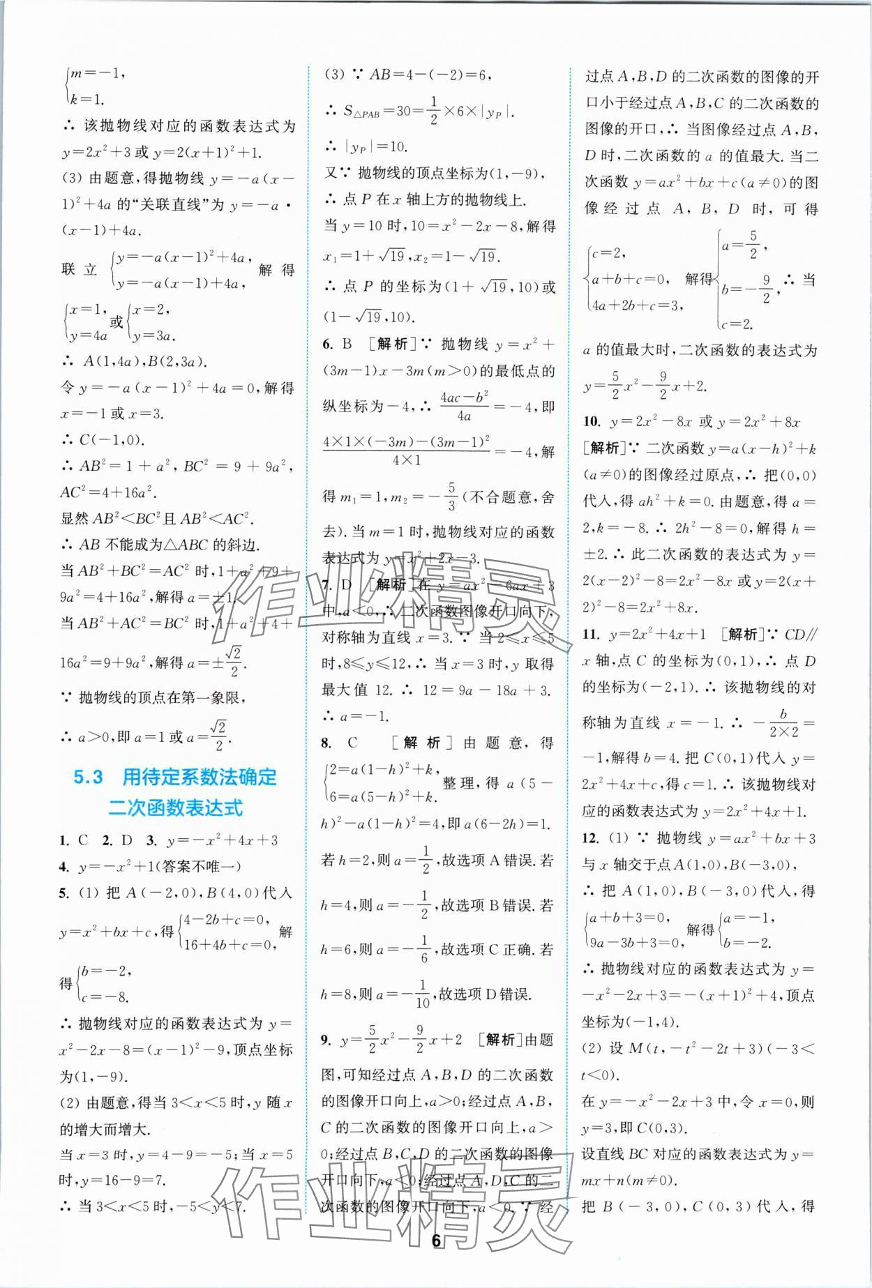 2024年拔尖特訓九年級數(shù)學下冊蘇科版 參考答案第6頁