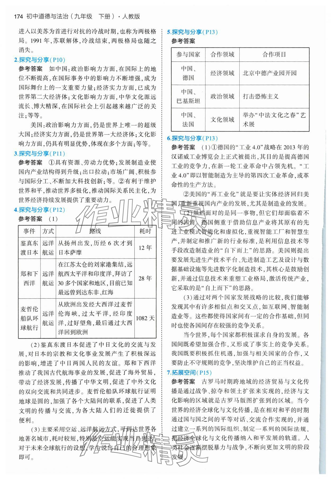 2024年教材課本九年級(jí)道德與法治下冊(cè)人教版 參考答案第2頁