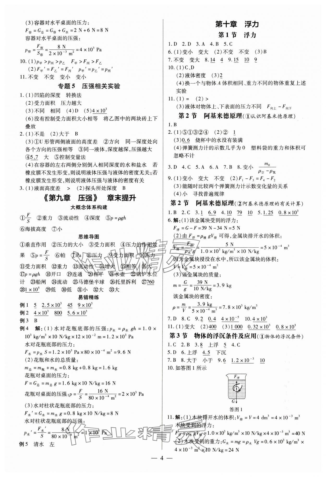 2024年领跑作业本八年级物理下册人教版广东专版 第4页