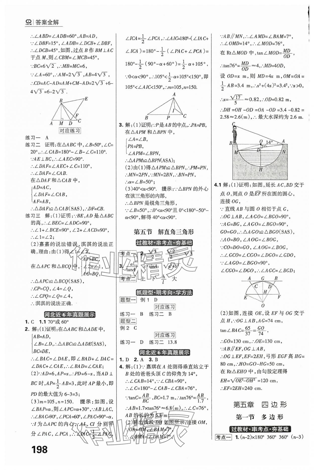 2024年全優(yōu)中考系統(tǒng)總復(fù)習(xí)數(shù)學(xué)河北專(zhuān)用 參考答案第12頁(yè)