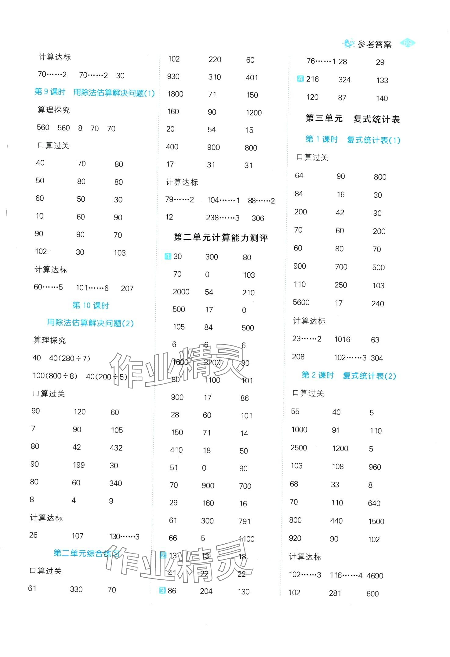 2024年口算100三年級數(shù)學(xué)下冊人教版 第3頁