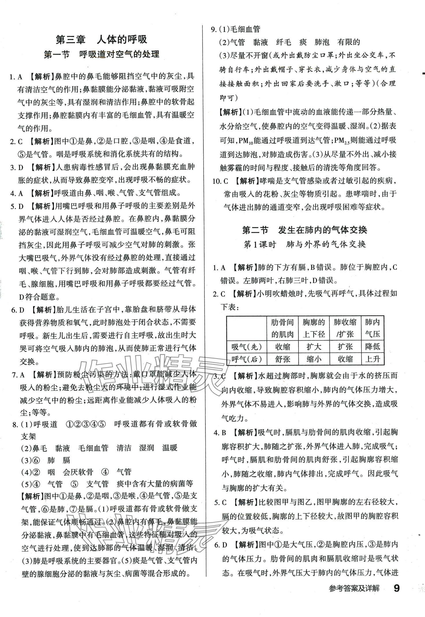 2024年满分训练设计七年级生物下册人教版 第8页