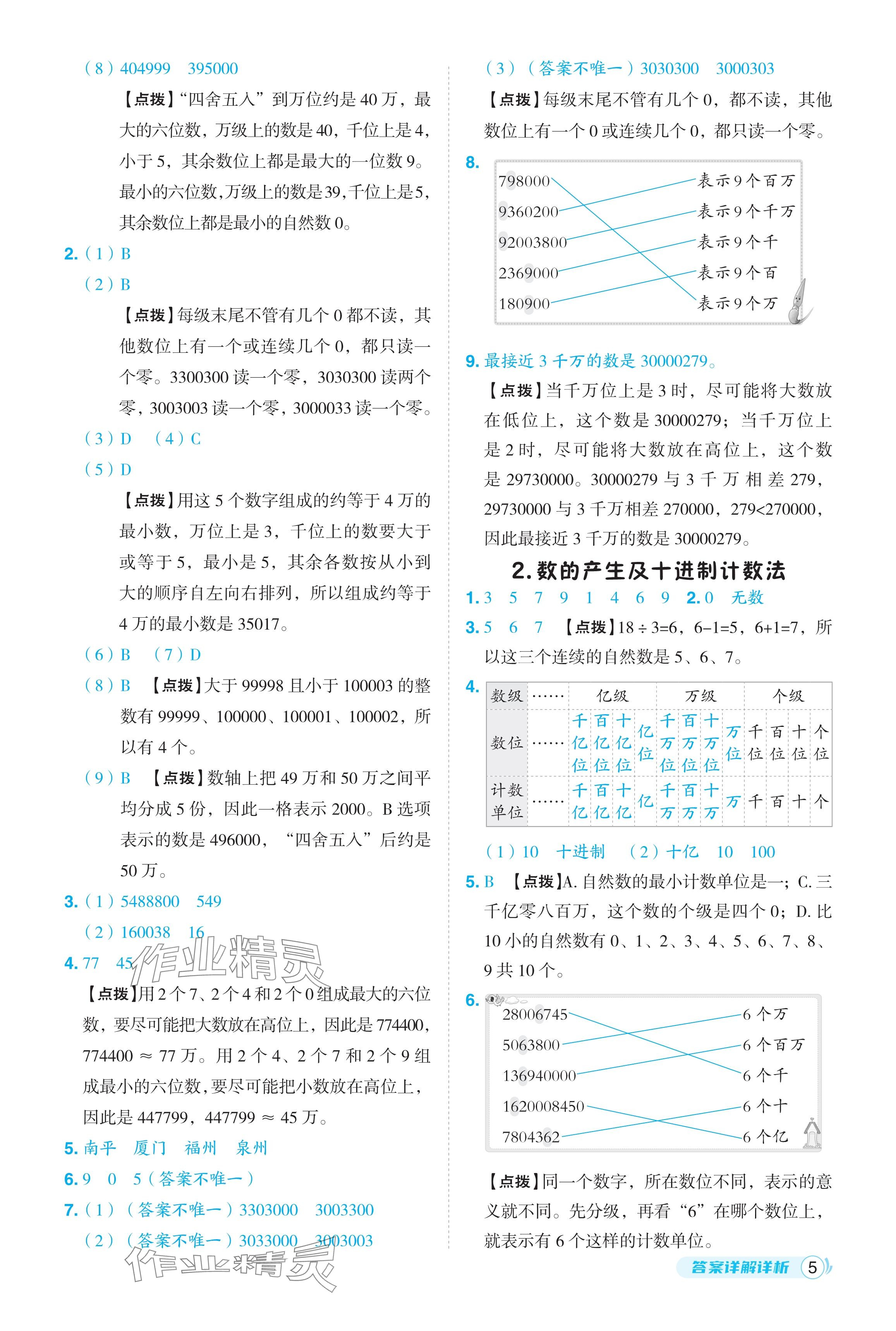 2024年綜合應用創(chuàng)新題典中點四年級數學上冊人教版福建專版 參考答案第5頁