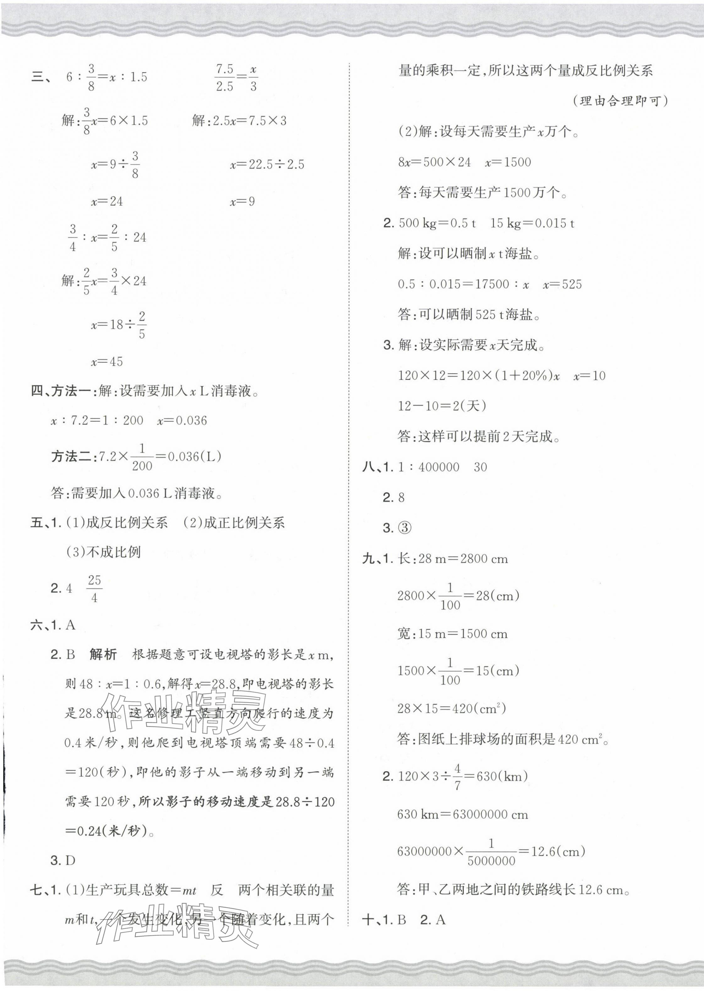 2024年王朝霞培优100分六年级数学下册人教版 第9页