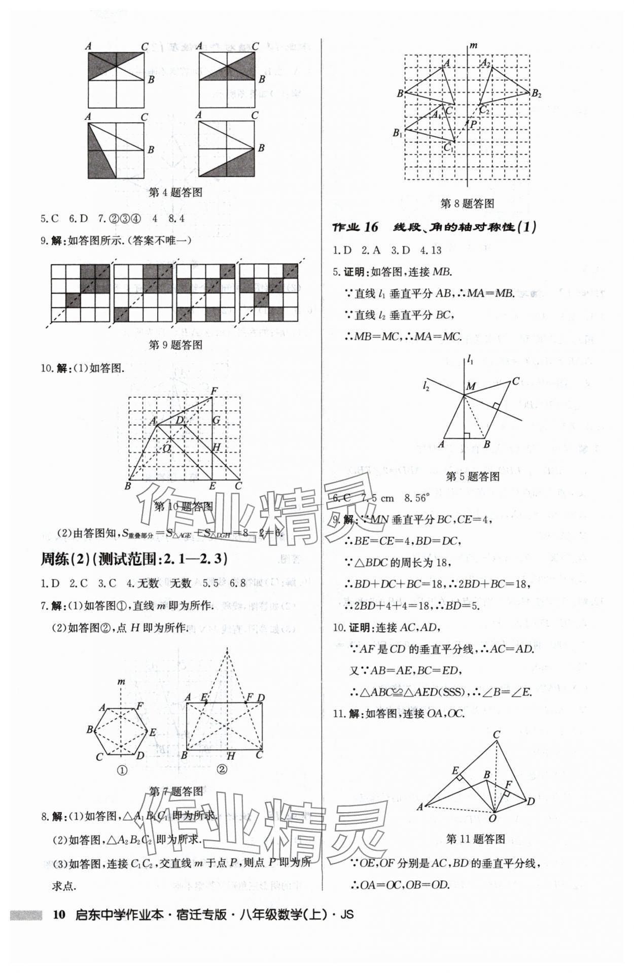 2024年啟東中學(xué)作業(yè)本八年級數(shù)學(xué)上冊江蘇版宿遷專版 第10頁