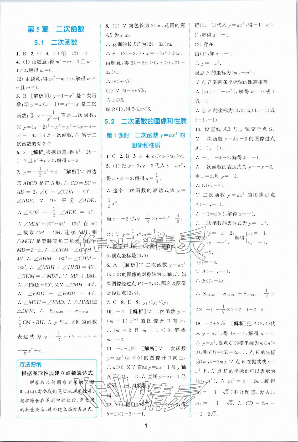 2024年拔尖特訓(xùn)九年級數(shù)學(xué)下冊蘇科版 參考答案第1頁