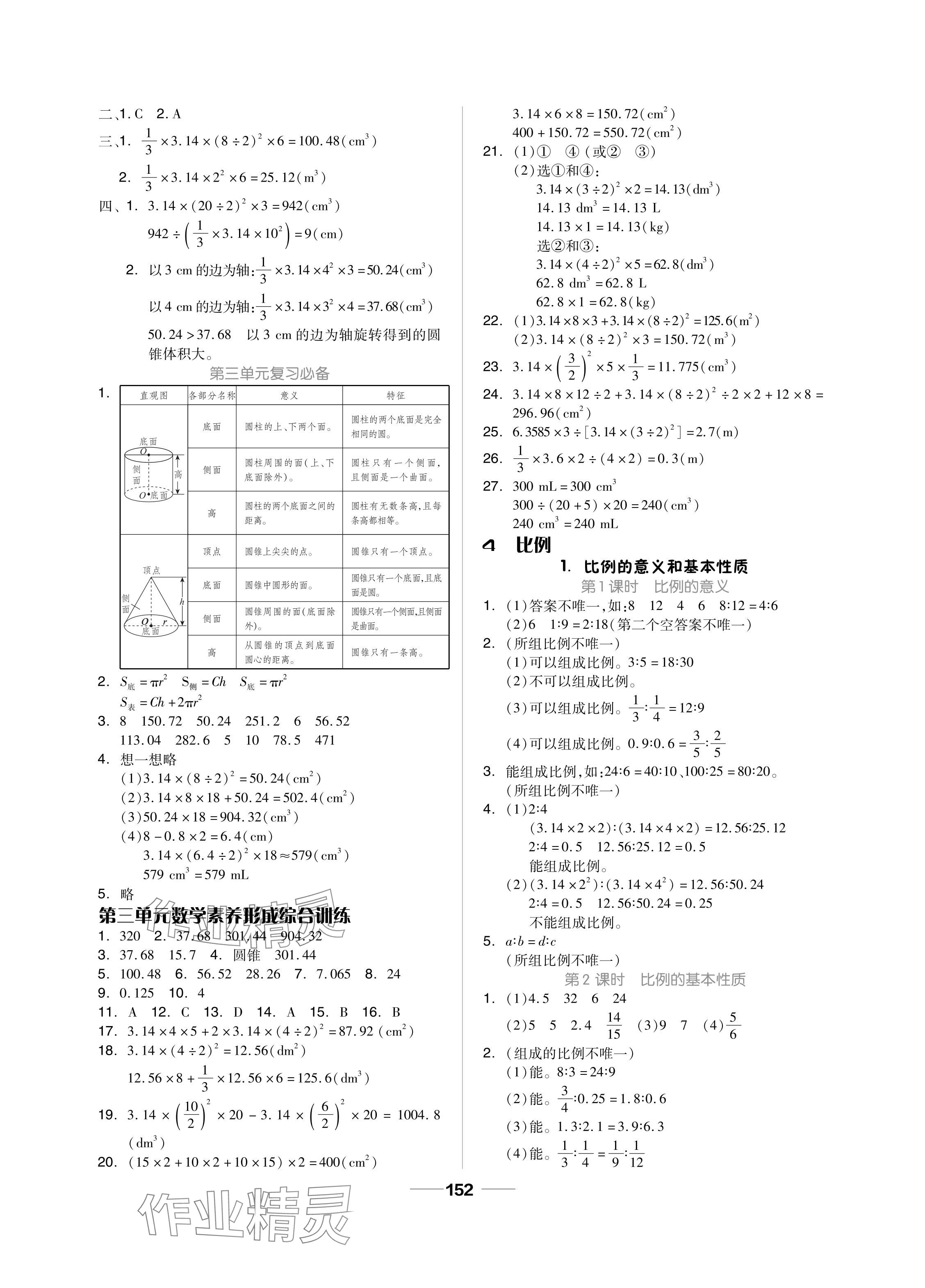 2024年新思维伴你学单元达标测试卷六年级数学下册人教版 参考答案第4页