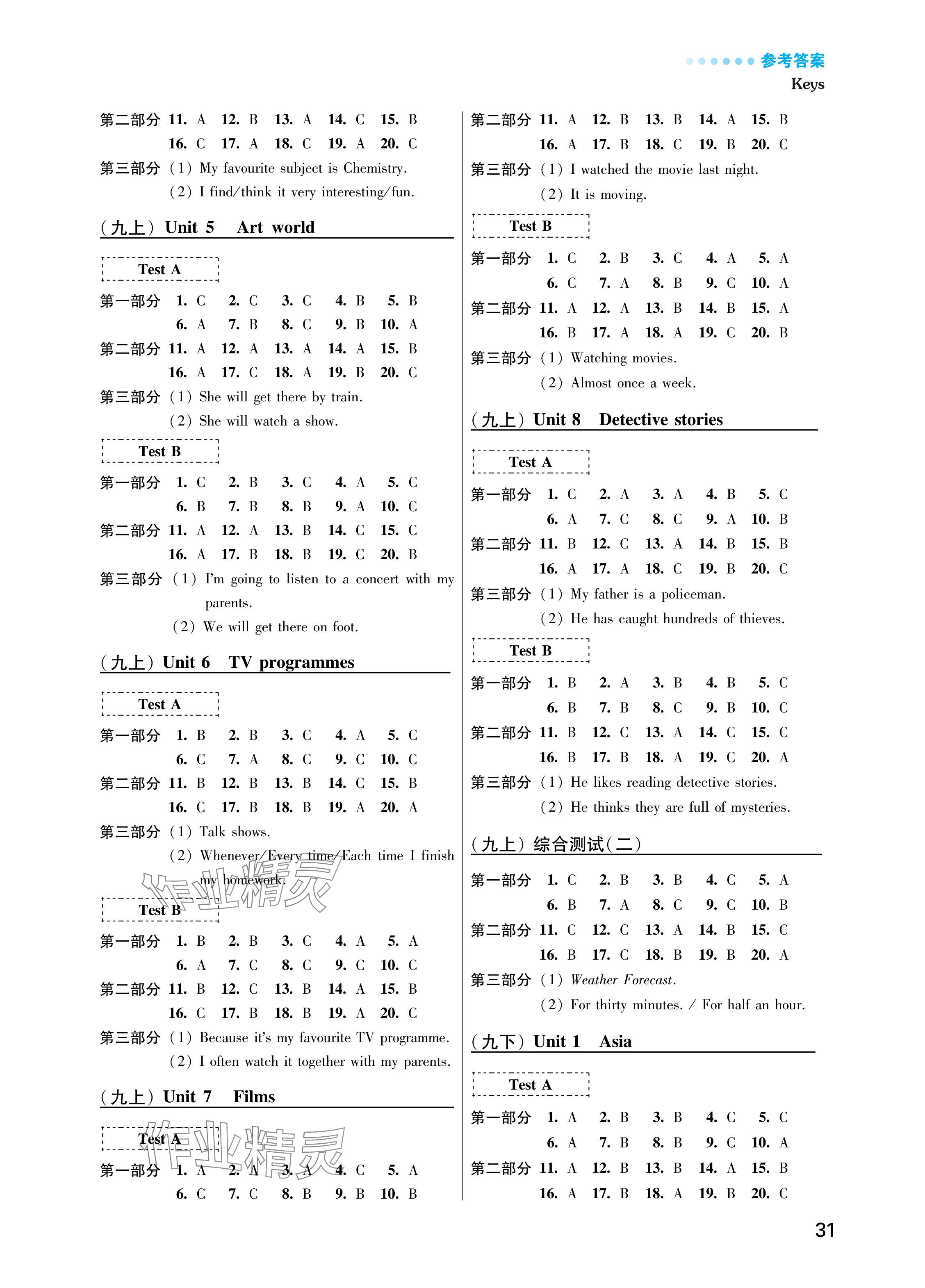 2024年英语听读空间九年级全一册译林版 参考答案第2页