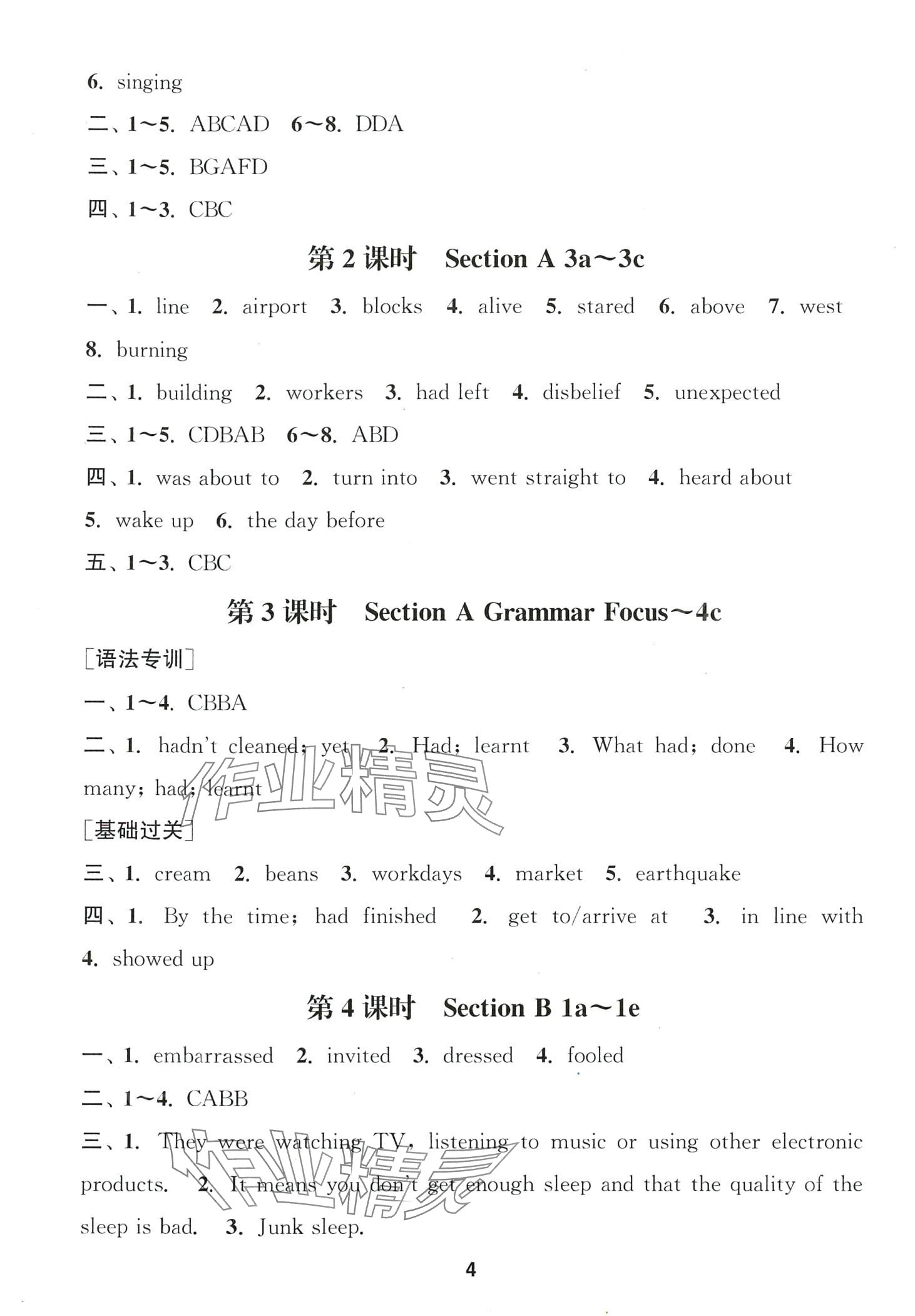 2024年通城学典课时作业本九年级英语下册人教版安徽专版 第4页