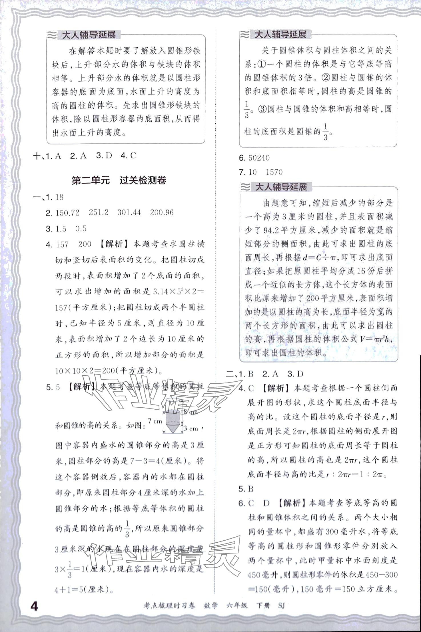 2024年王朝霞考点梳理时习卷六年级数学下册苏教版 第4页