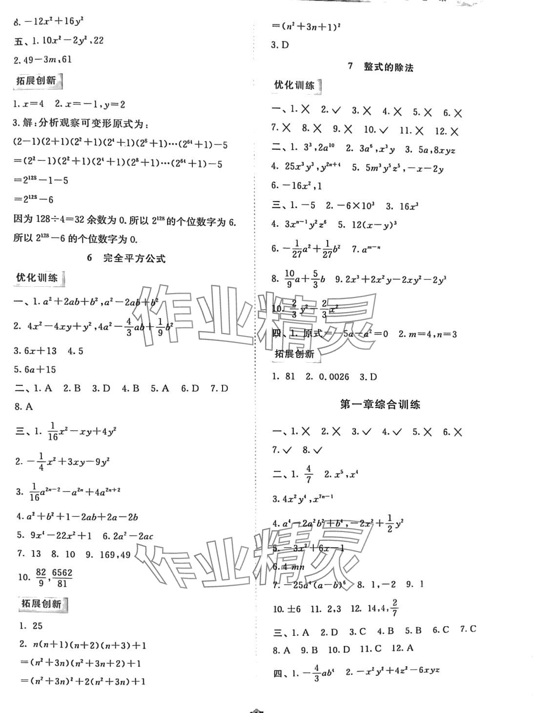 2024年同步拓展与训练七年级数学下册北师大版 第3页