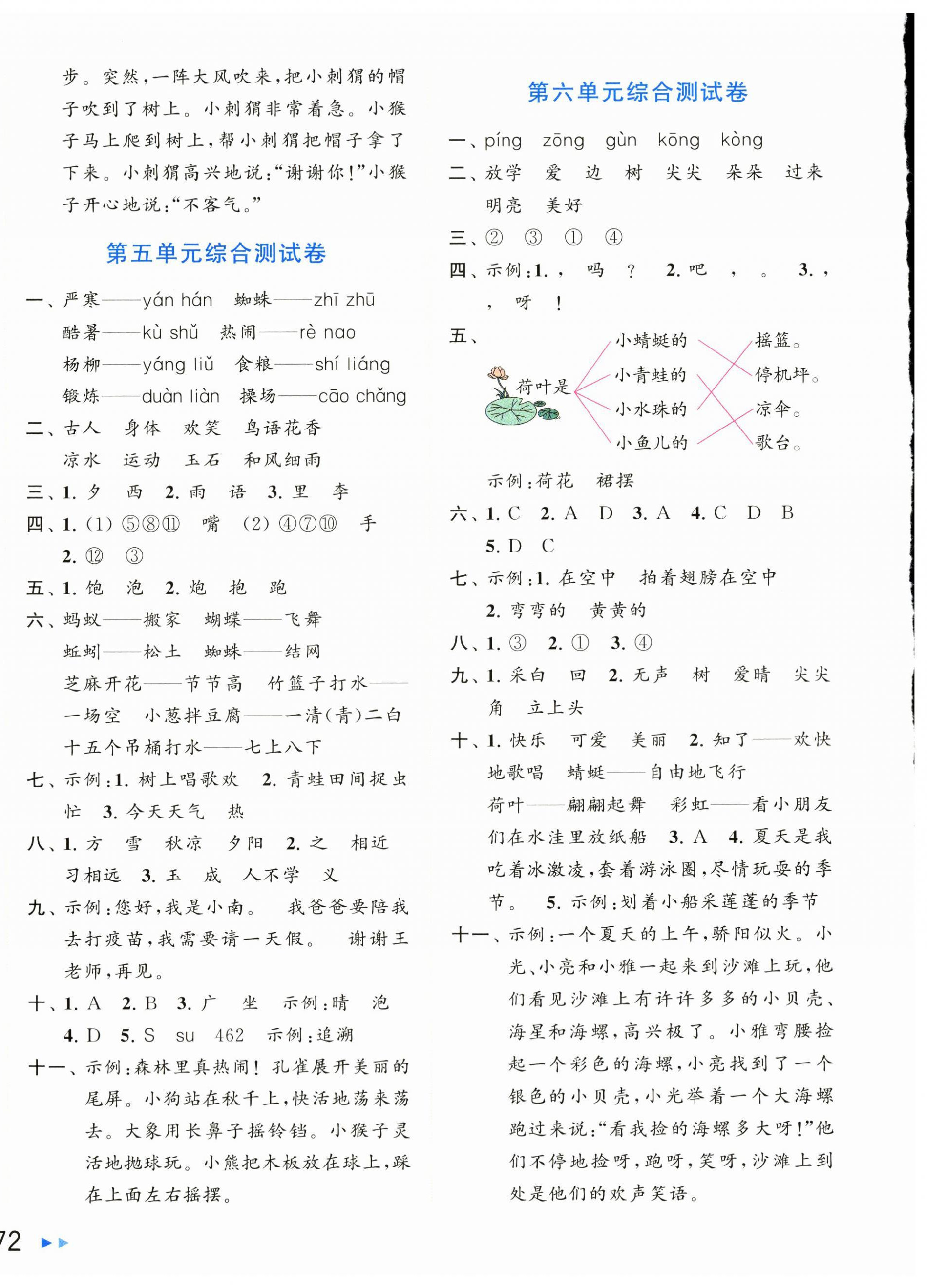 2024年同步跟踪全程检测一年级语文下册人教版 第4页