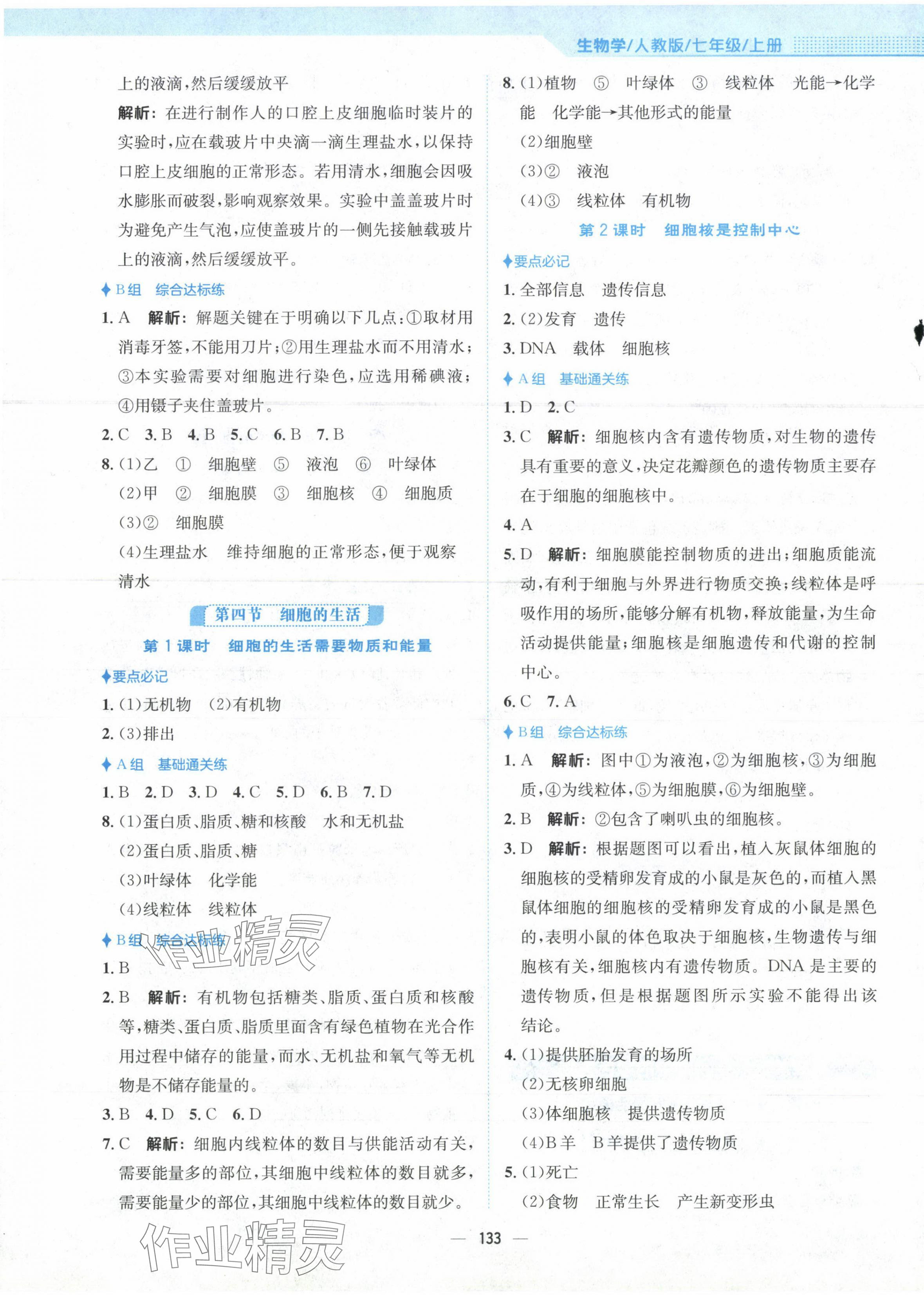 2023年新編基礎(chǔ)訓(xùn)練七年級(jí)生物上冊(cè)人教版 第5頁