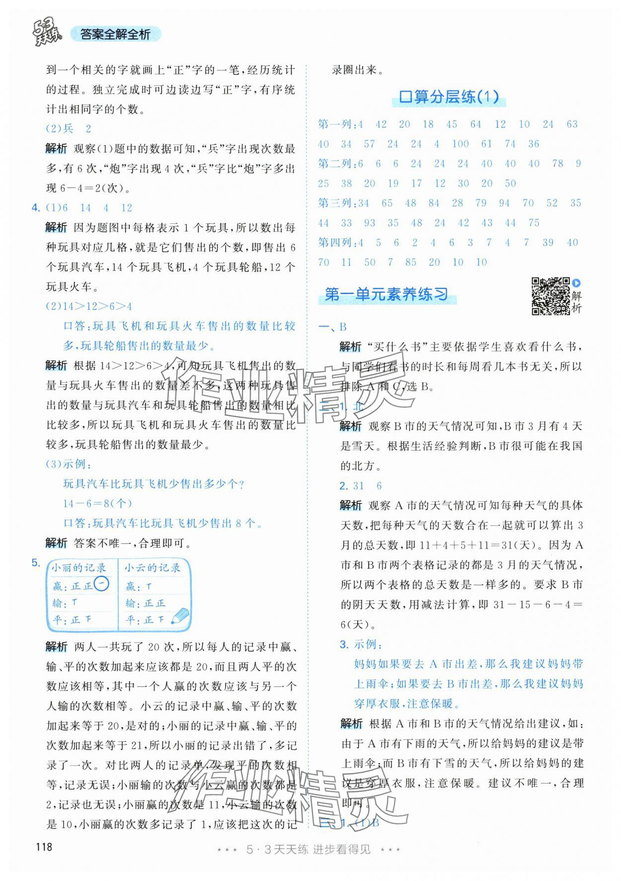 2024年53天天练二年级数学下册人教版 参考答案第2页