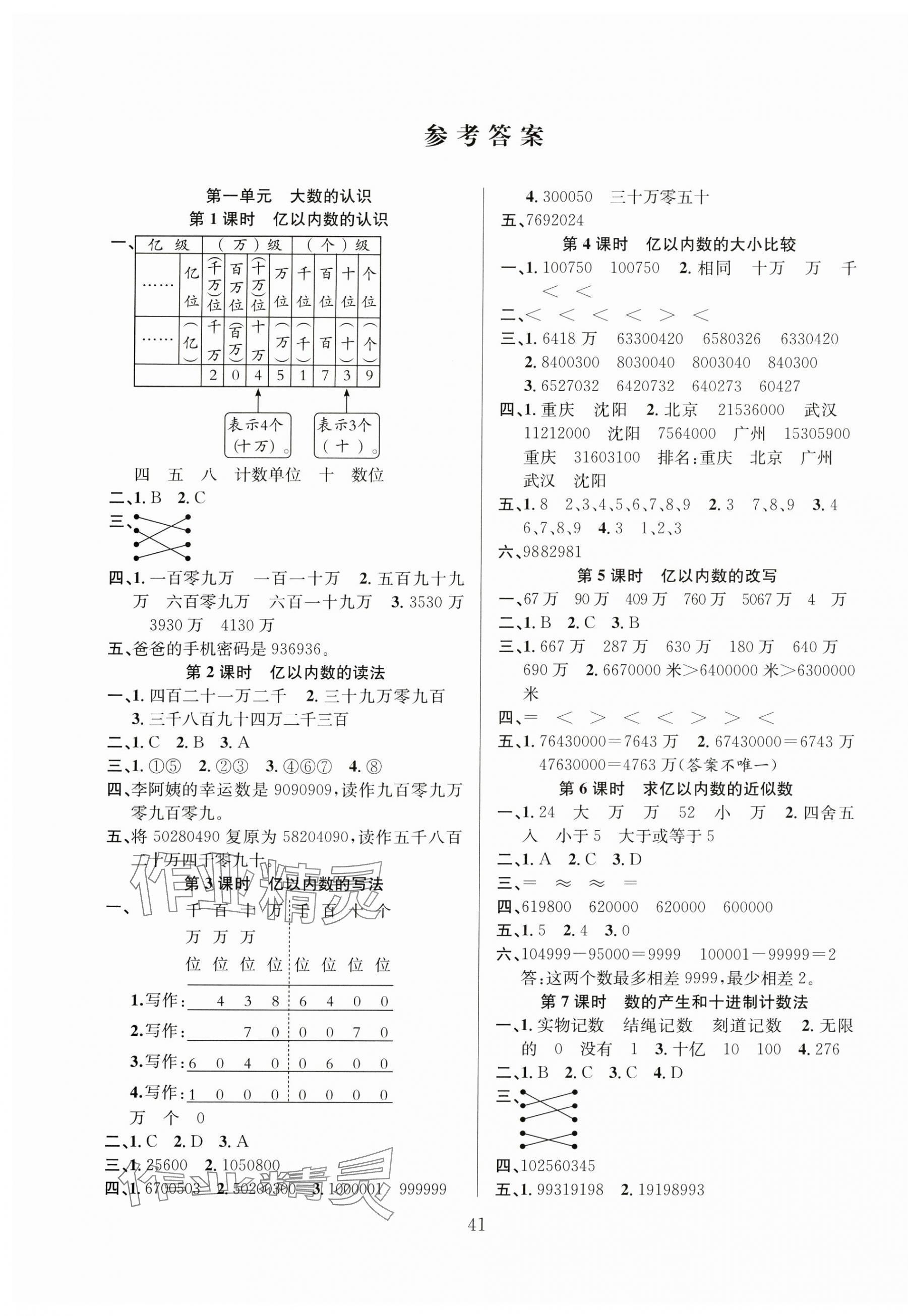 2024年陽光課堂課時作業(yè)四年級數(shù)學(xué)上冊人教版 第1頁