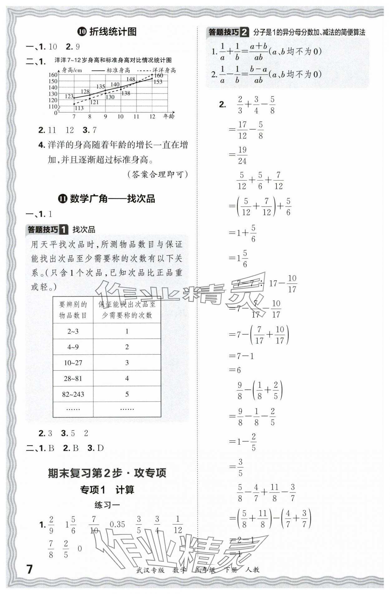 2024年王朝霞期末真題精編五年級(jí)數(shù)學(xué)下冊(cè)人教版武漢專(zhuān)版 參考答案第7頁(yè)