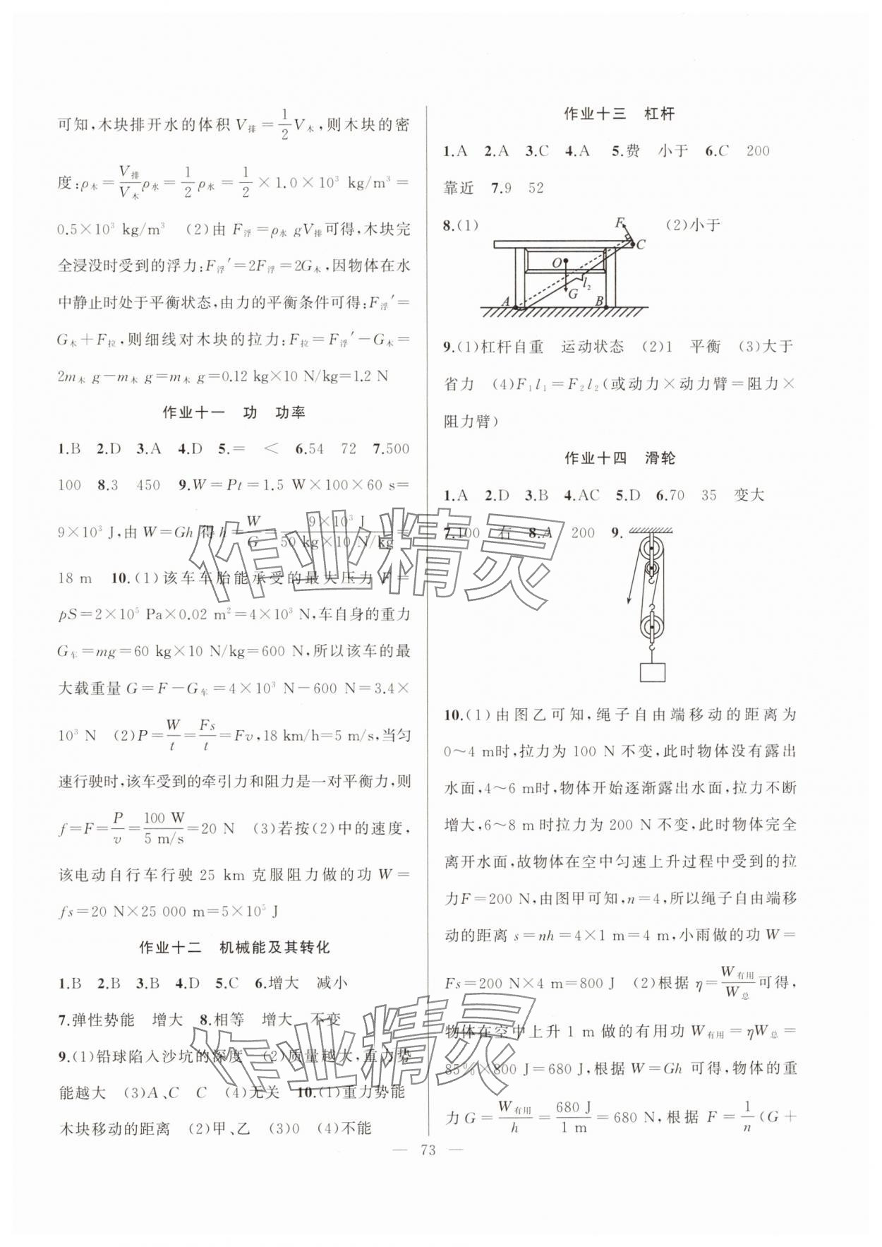 2024年暑假作業(yè)八年級物理新疆青少年出版社 第3頁