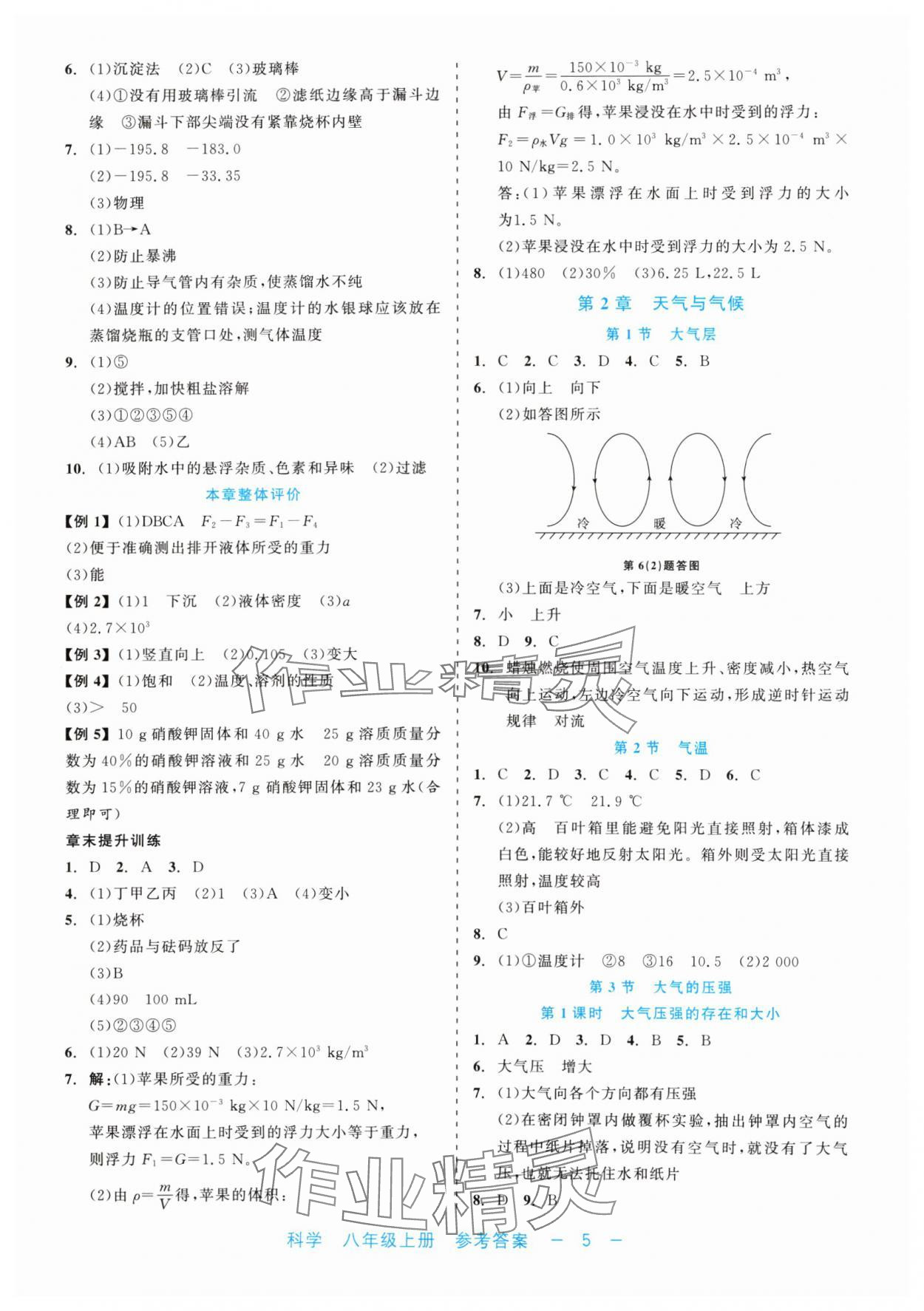 2024年精彩練習就練這一本八年級科學(xué)上冊浙教版評議教輔 第5頁