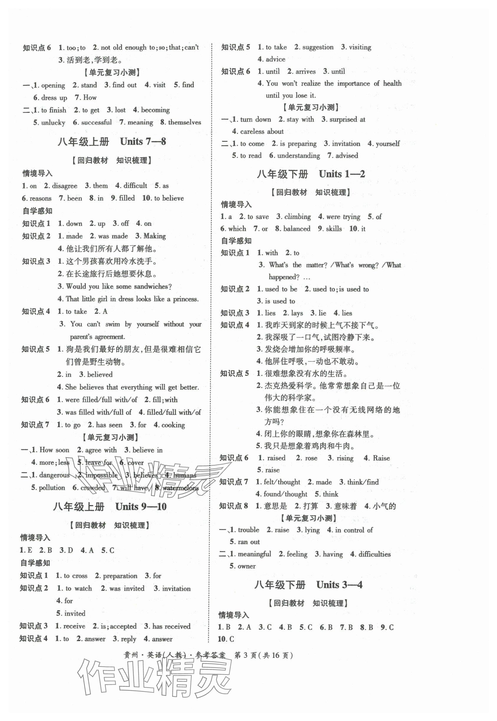 2024年国华图书架构中考英语贵州专版 参考答案第3页