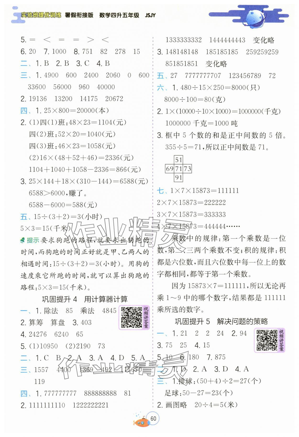 2024年实验班提优训练暑假衔接版四升五年级数学苏教版 第2页